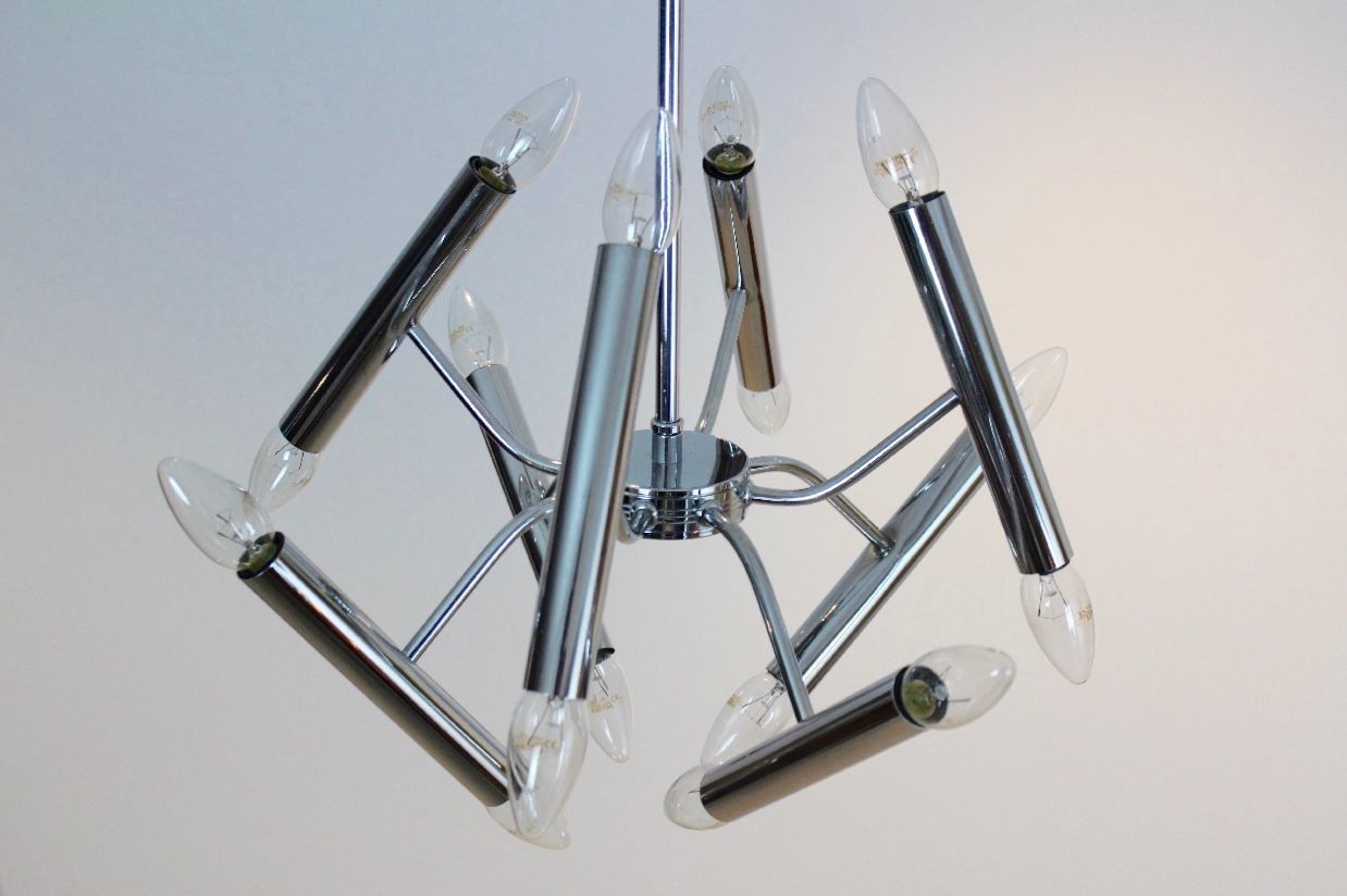 Geometrical Chrome Chandelier From Boulanger, 1960s