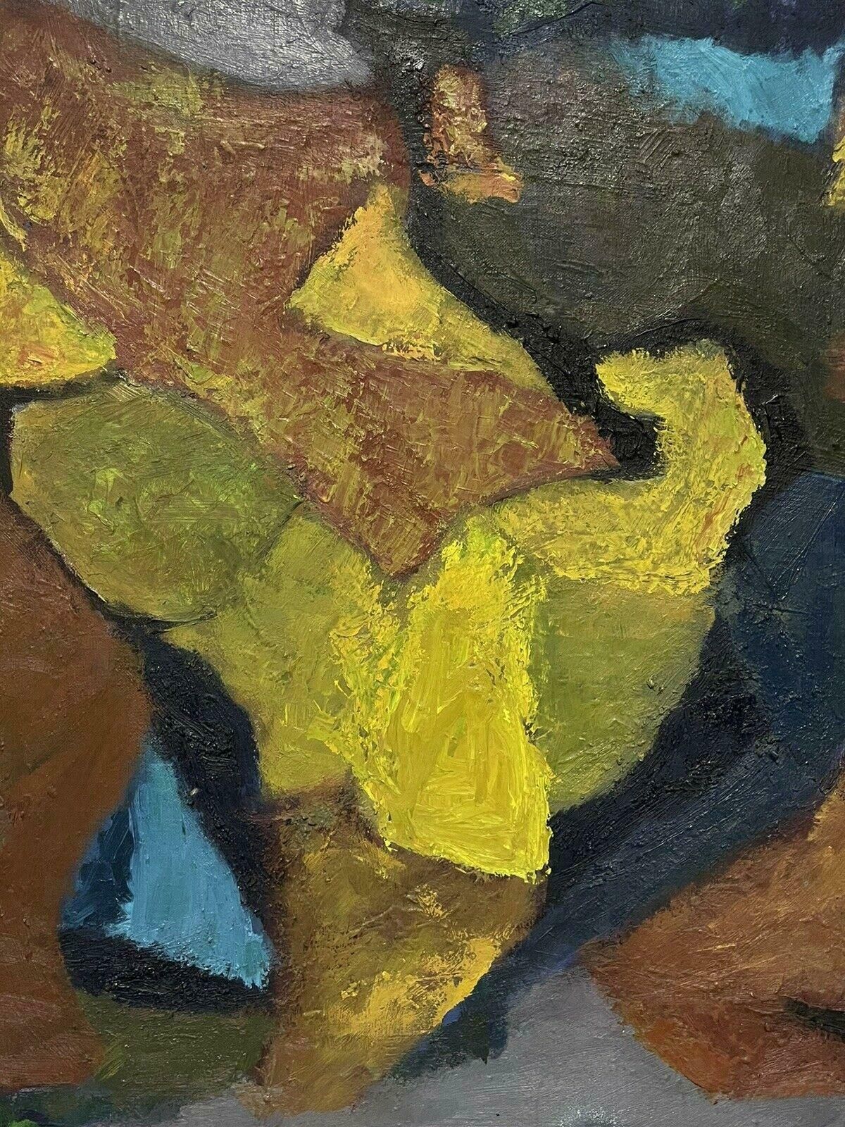 Unknown1950's French Expressionist Cubist Abstract Oil Painting   Autumn Colors photo for sale