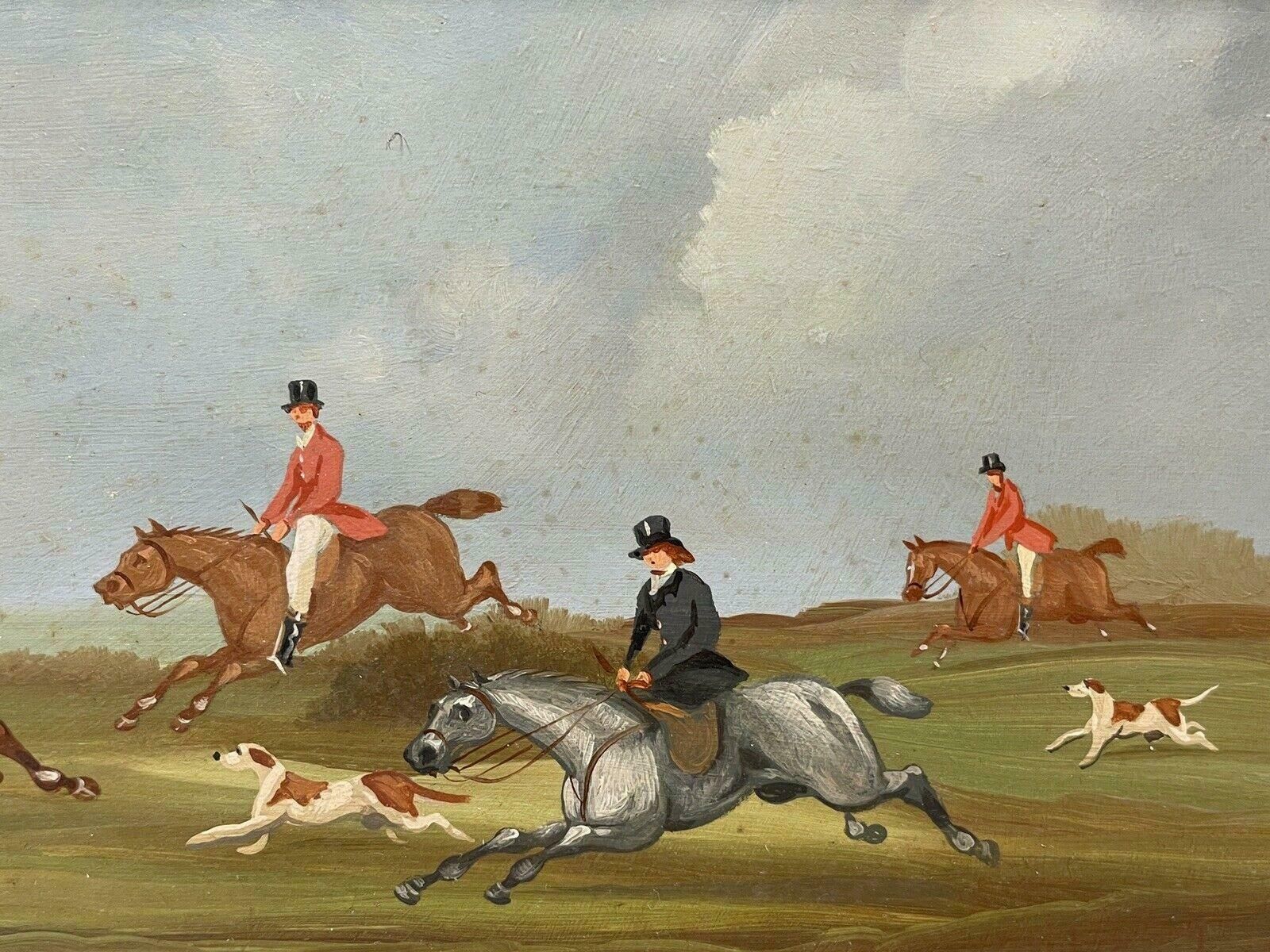 William Rowlandset Of 4 Original British Oil Paintings   Hunting Scenes   Oils On Panel Framed photo 1787.0