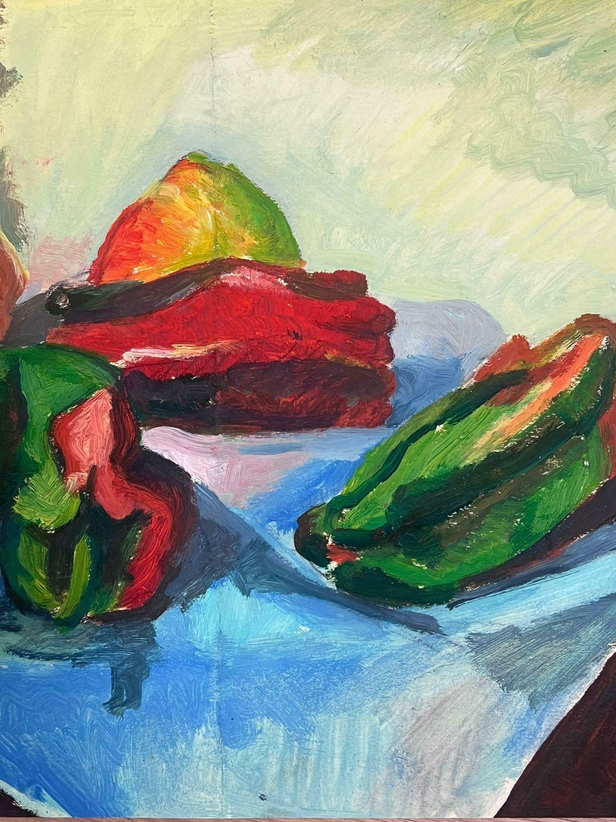 Guy Nicod 20th Century French Modernist Painting Pepper Still Life photo for sale