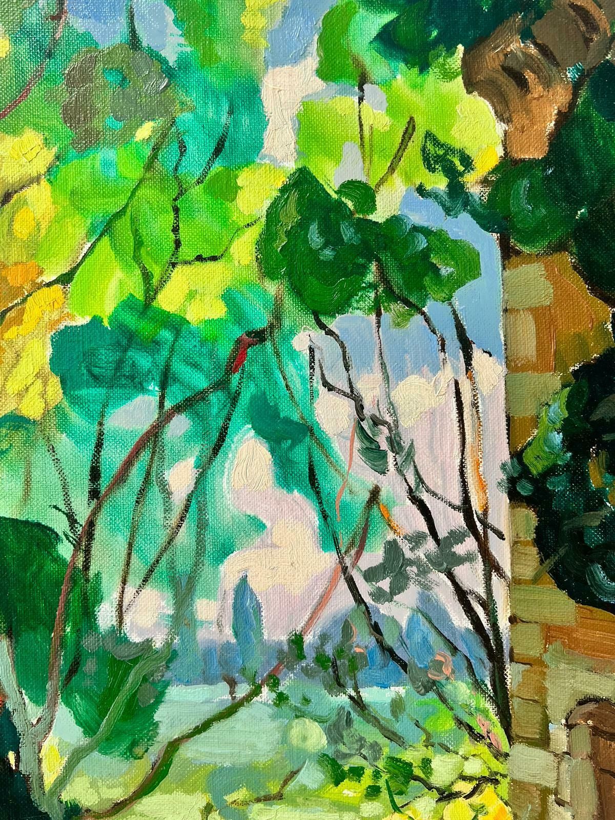 Michel Kritzpost Impressionist French Signed Oil Leafy Green Trees Chateau Parkland photo furniture