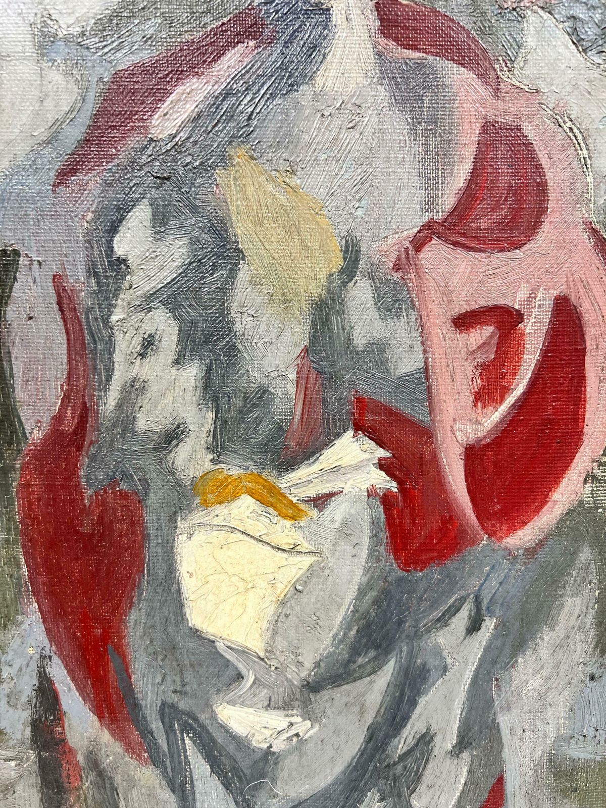 French Schoolmid 20th Century French Modernist Oil Abstract Figure photo for sale