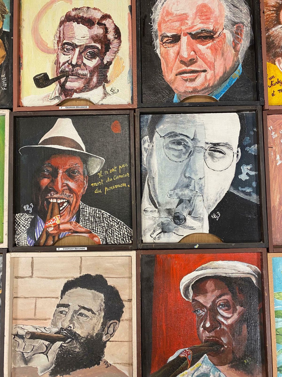 Unknowngallery Wall Group Set Of 21 Original French Oils   Portraits Of Cigar Smokersc. 2004 photo for sale