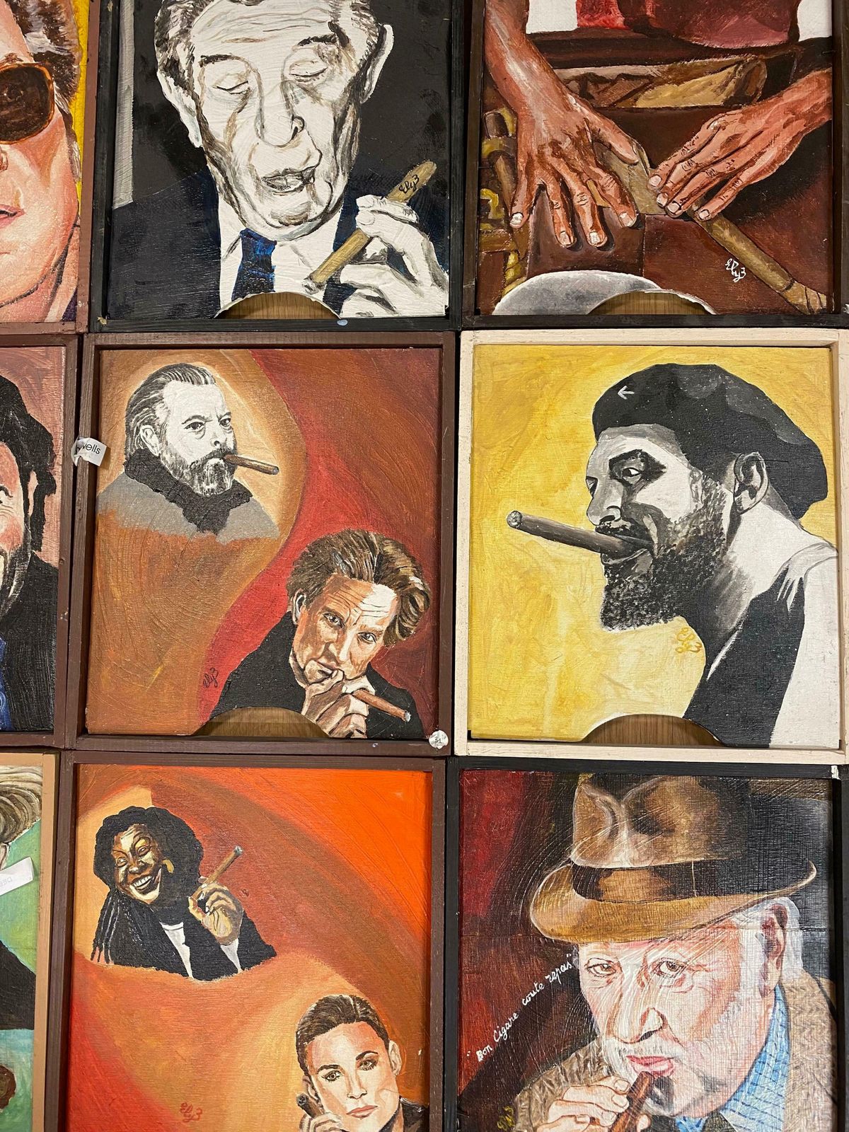 Unknowngallery Wall Group Set Of 21 Original French Oils   Portraits Of Cigar Smokersc. 2004 photo 3575.0