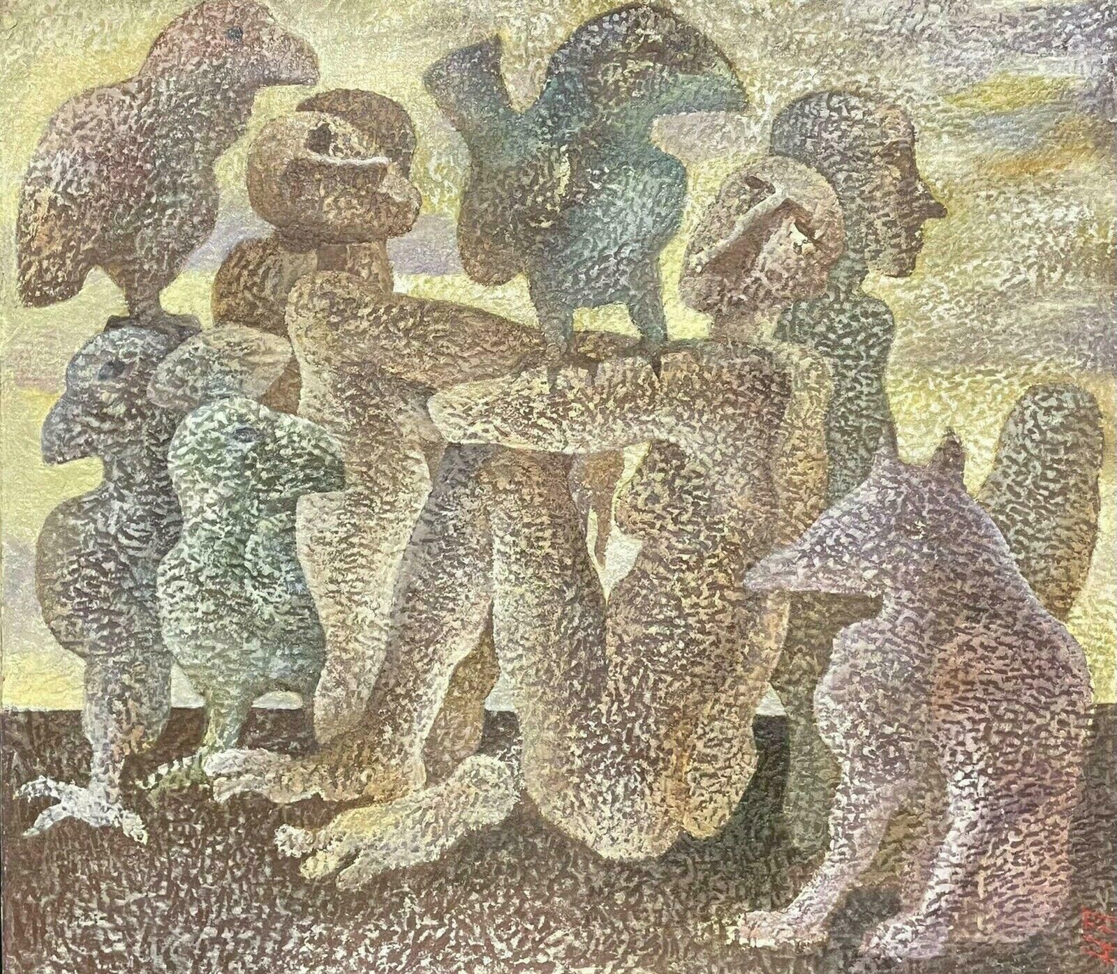 Russian Schoolhuge Russian Surrealist Abstract Figurative Oil Painting   Signed & Dated 20012001