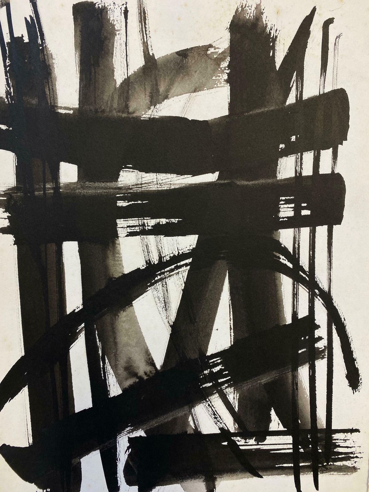 Claude Lagoucheset Of 4   Original 1970's French Abstract Black & White Paintingsc. 1970's photo Art