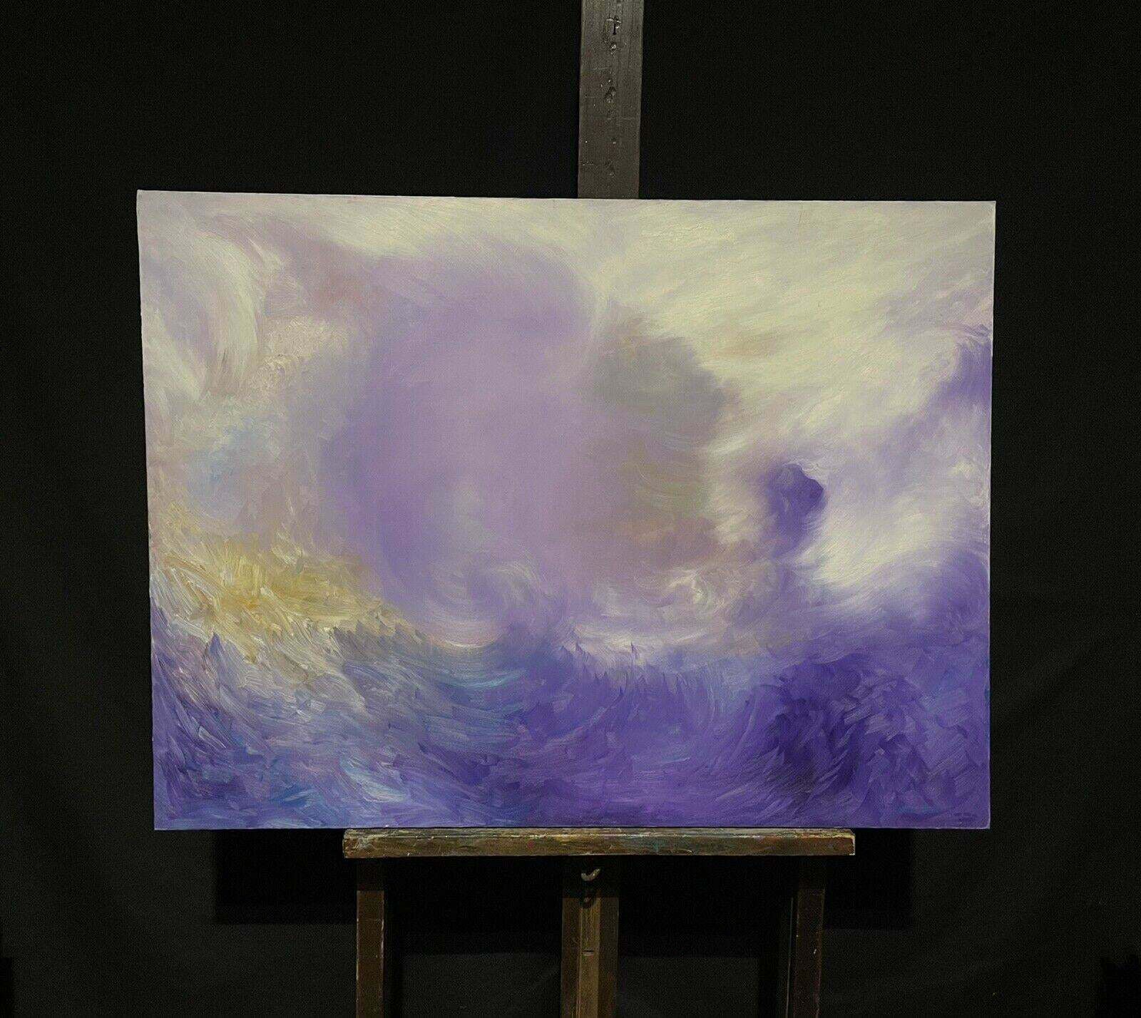 French Schoolhuge French Abstract Painting Purple Golden Clouds Swirling photo furniture