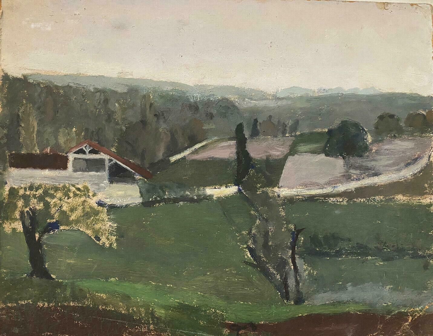 Genevieve Zondervan (1922 2013)genevieve Zondervan (1922 2013) French Oil Painting   Rolling French Fieldsc. 1990's