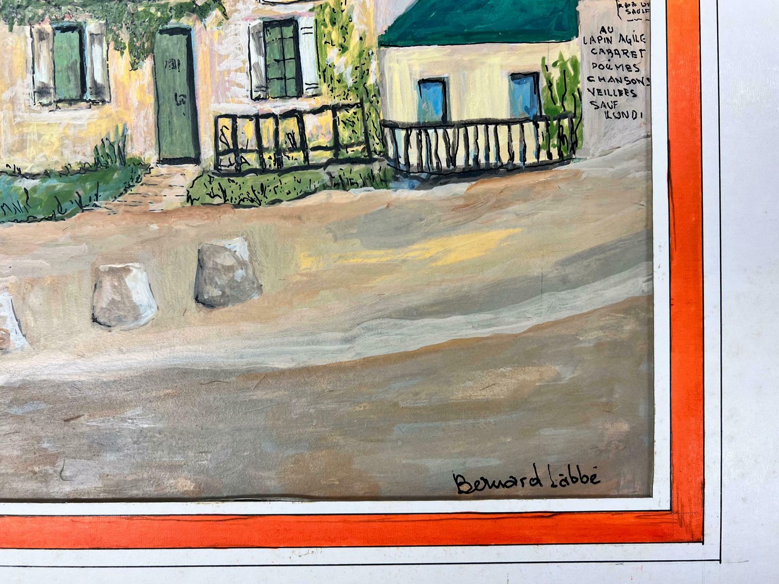 Bernard Labbe1950's Modernist/ Cubist Painting   View Of The French Pub1950's photo Art