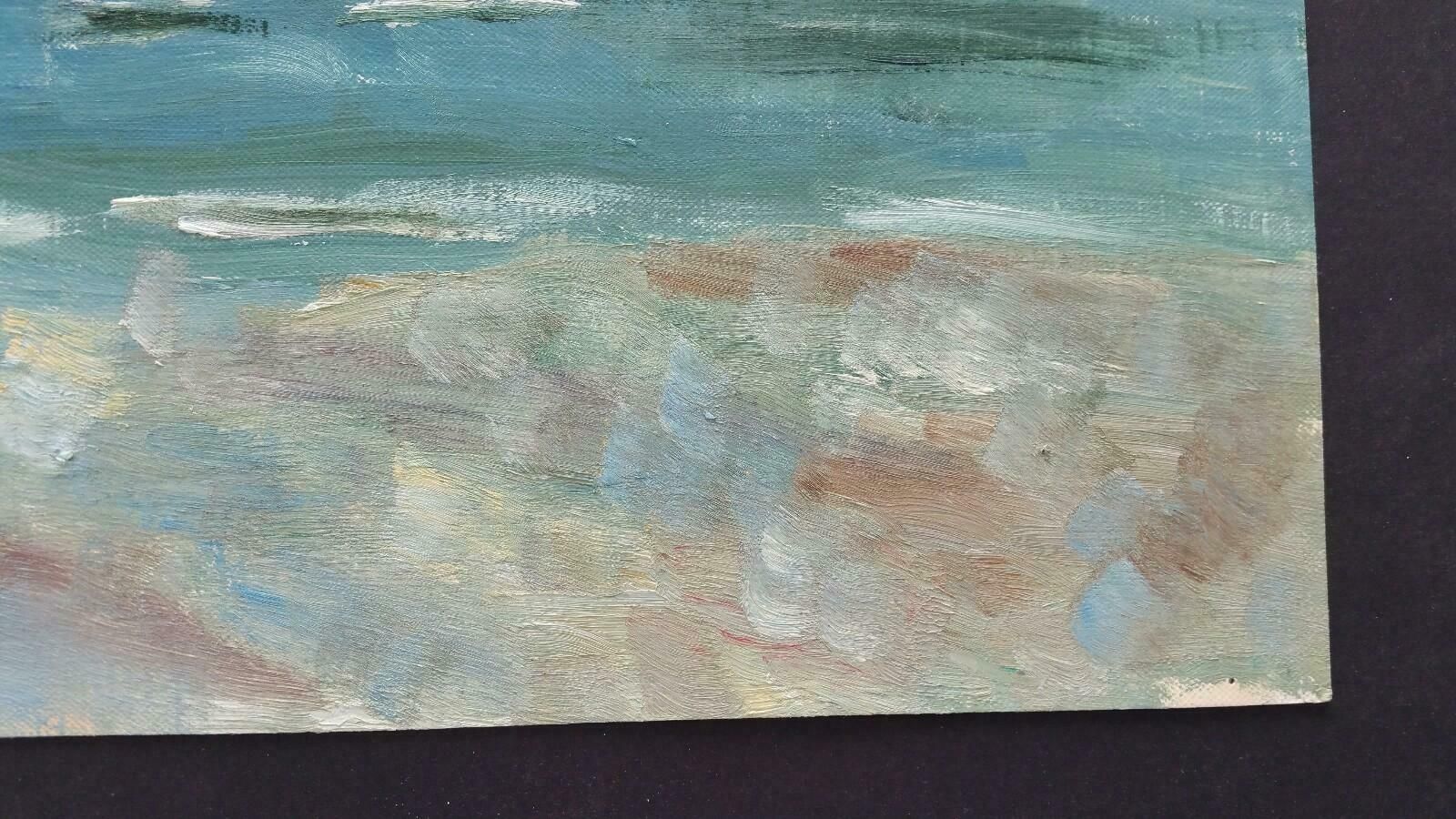 Unknown20th Century French Oil Painting A Storm Over The Sealate 20th Century photo 715.0