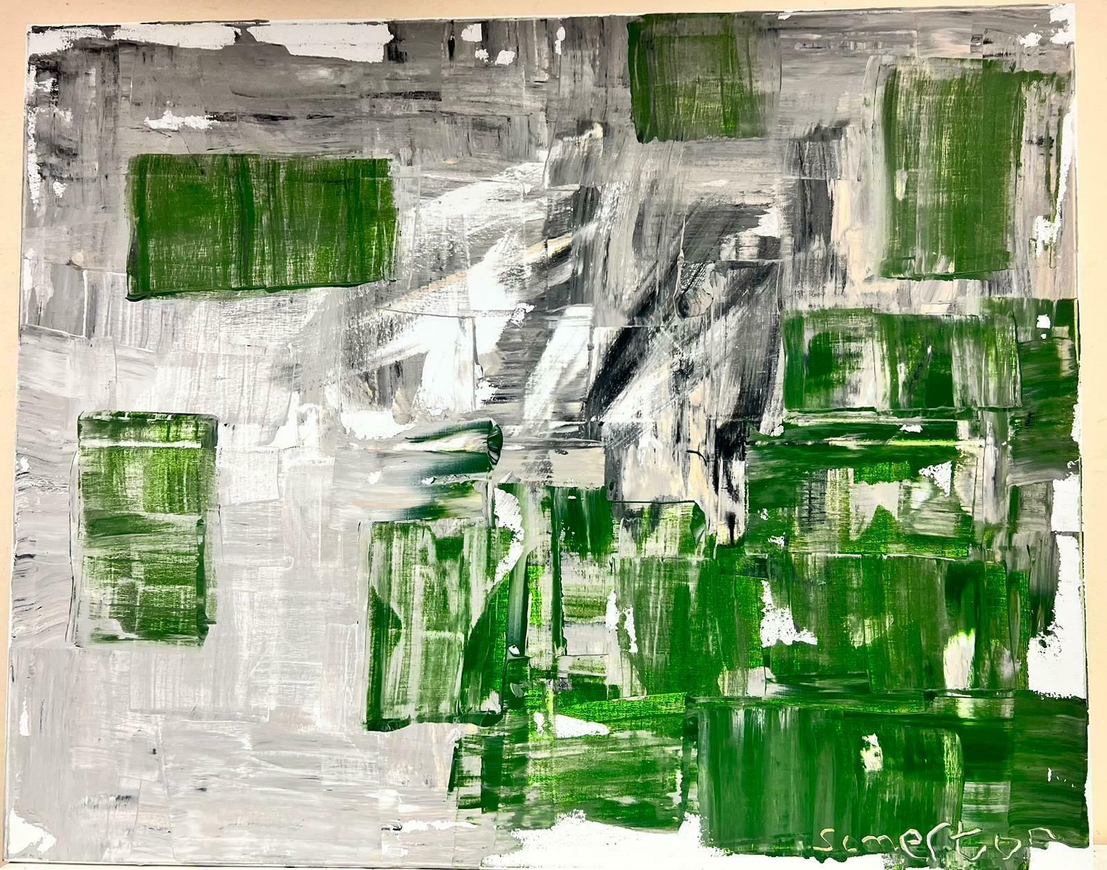 Robert Somertongreen Black White Grey Huge British Expressionist Abstract Original Paintingc. 2023 photo furniture