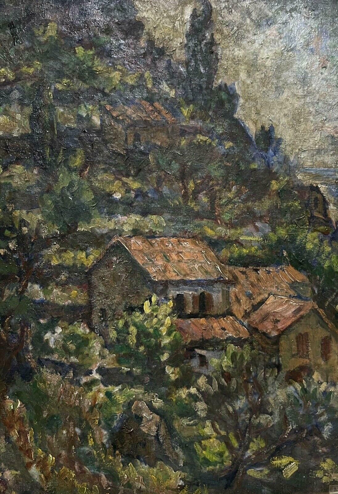 French Impressionistmid 20th Century French Impressionist Signed Oil Provence Landscape