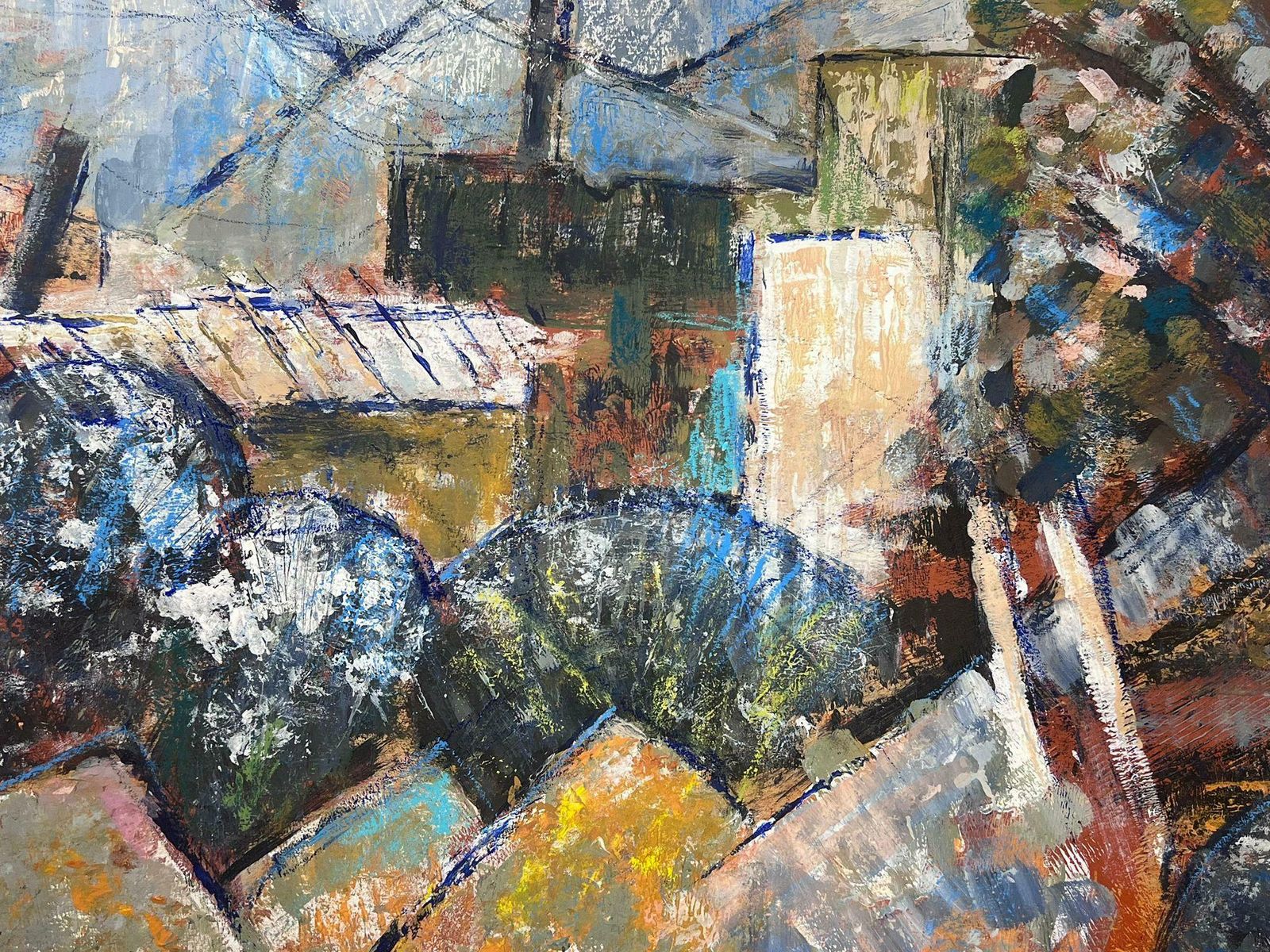 Helen Greenfield20th Century British Modernist Abstract Painting Town Roof Tops photo 812.0