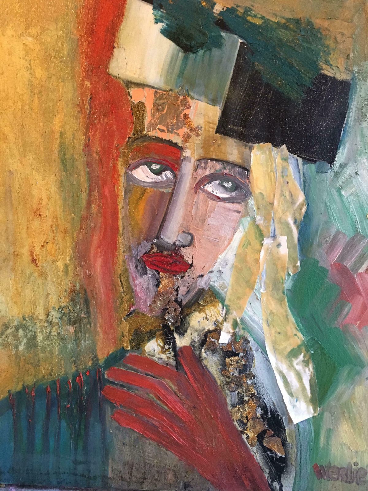 Beatrice Werliecontemporary French Abstract Picasso Style Original Oil Painting Signedc.2004