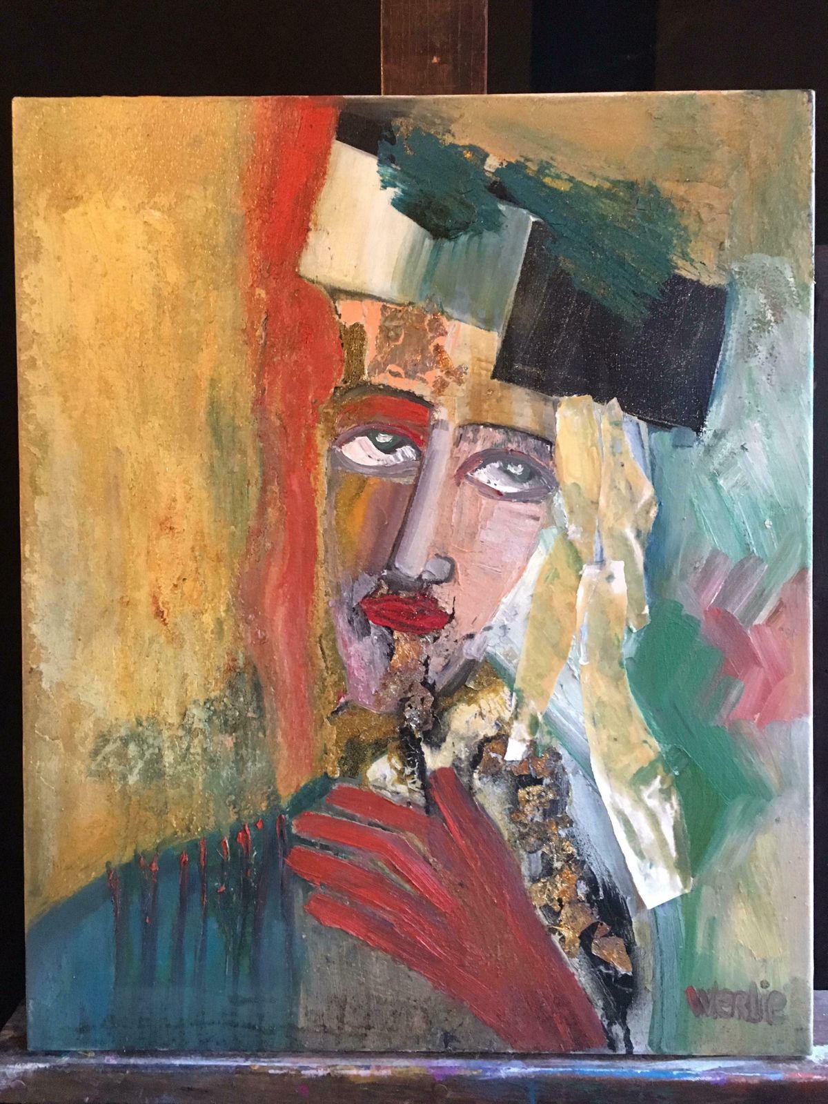 Beatrice Werliecontemporary French Abstract Picasso Style Original Oil Painting Signedc.2004 photo vinterior