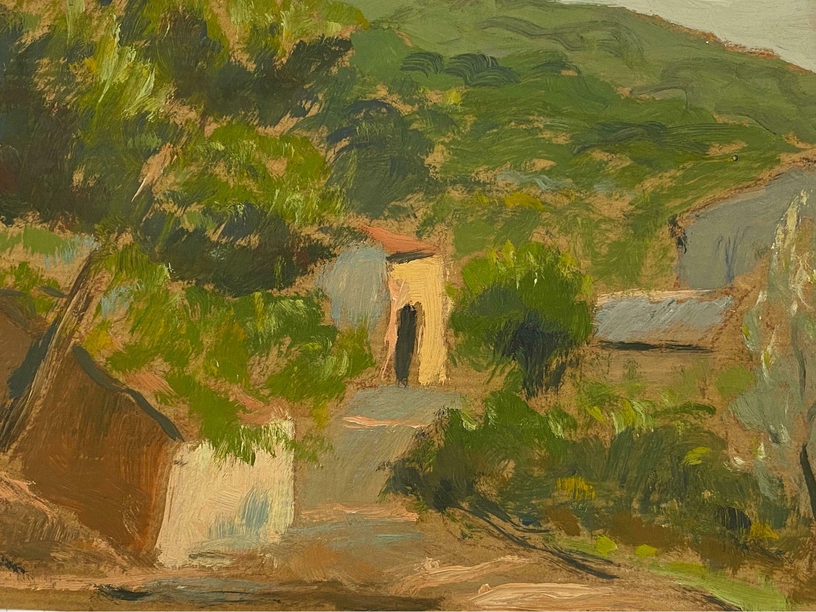 Rene Hutetrene Hutet (1907 1994) French Impressionist Oil Golden Hour Provence Rural Lanemid Century