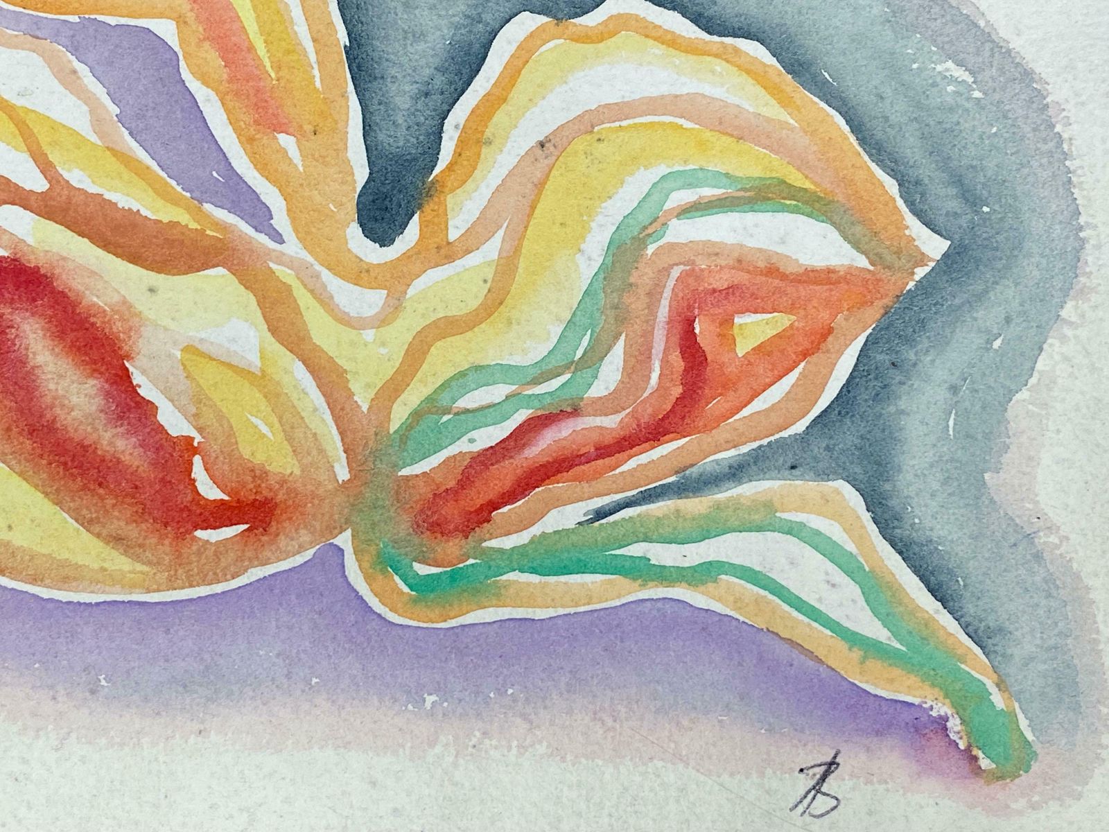 Akos Birocolourful Abstract, French Expressionist Original Paintingc.1980s photo Art