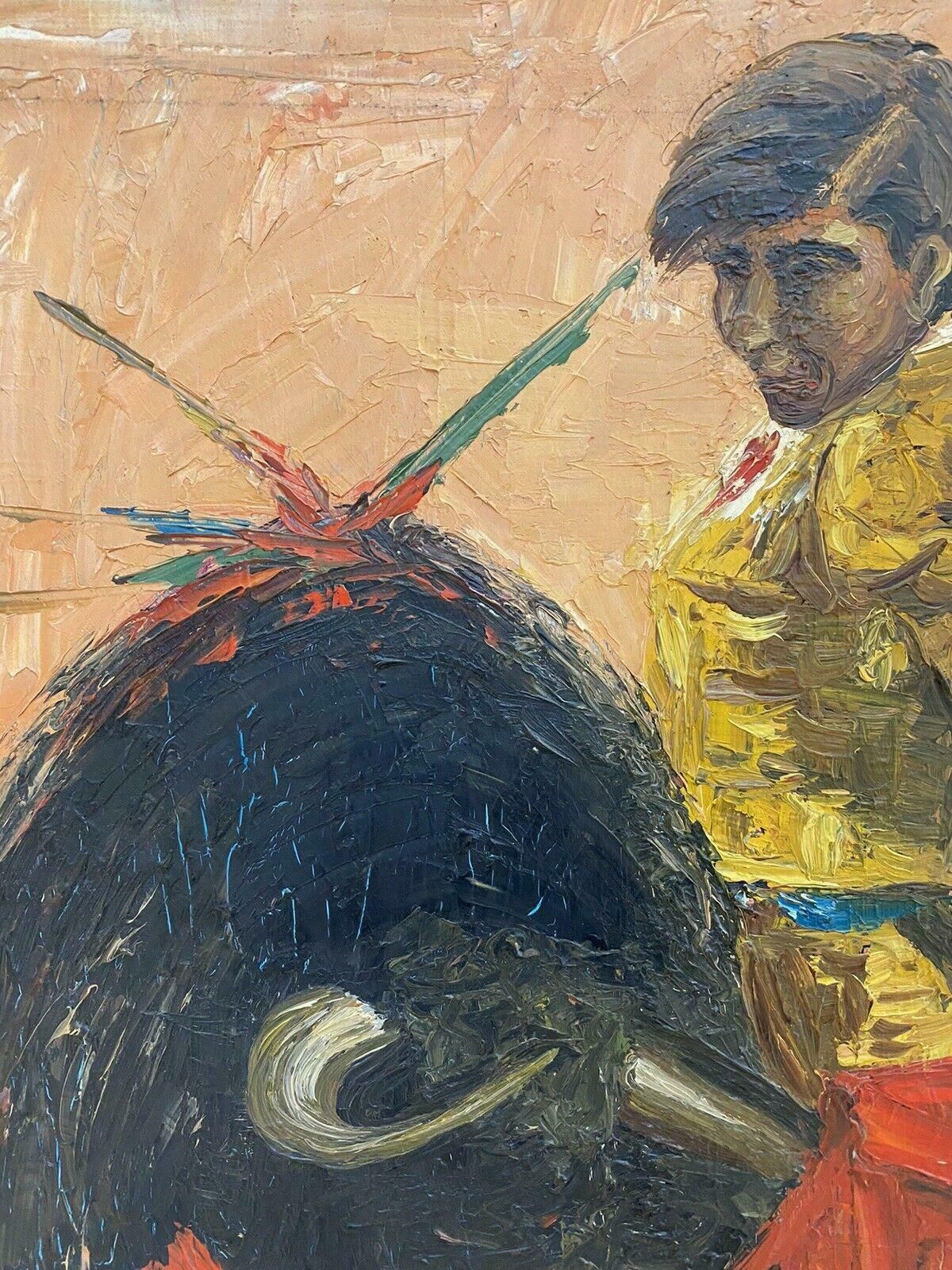 Fernand Audetfernand Audet (1923 2016) French Impressionist Oil   The Matador & Bull Fightmid 20th Century photo for sale