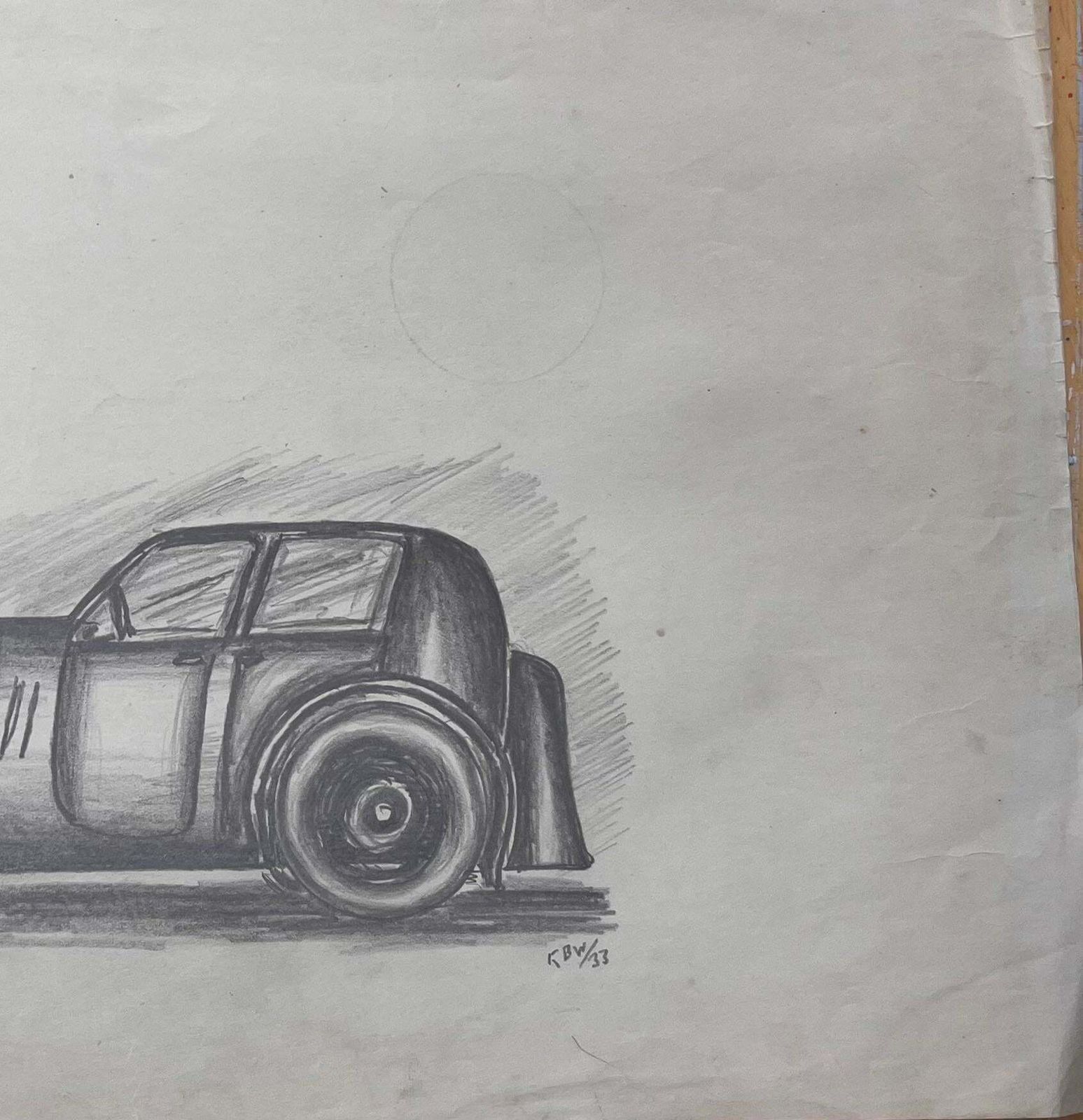 K.B. Whitemercedes Benz 540k Special Roadster Concept Pencil Drawingearly 20th Century photo Art