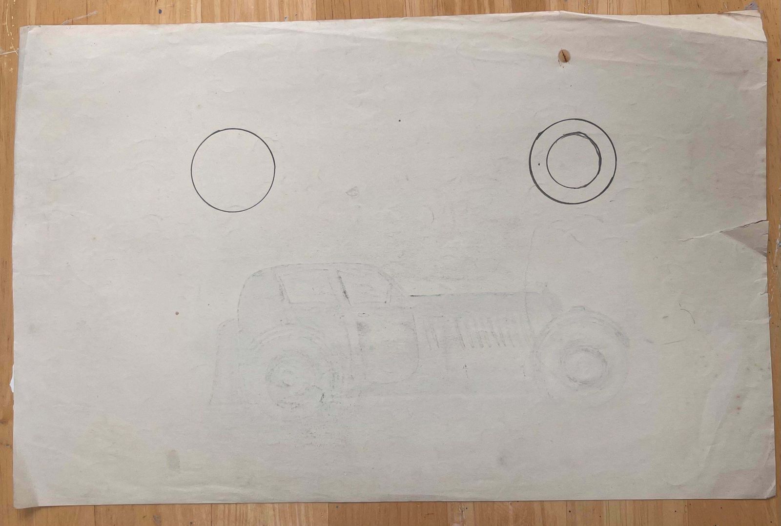 K.B. Whitemercedes Benz 540k Special Roadster Concept Pencil Drawingearly 20th Century photo 230.0