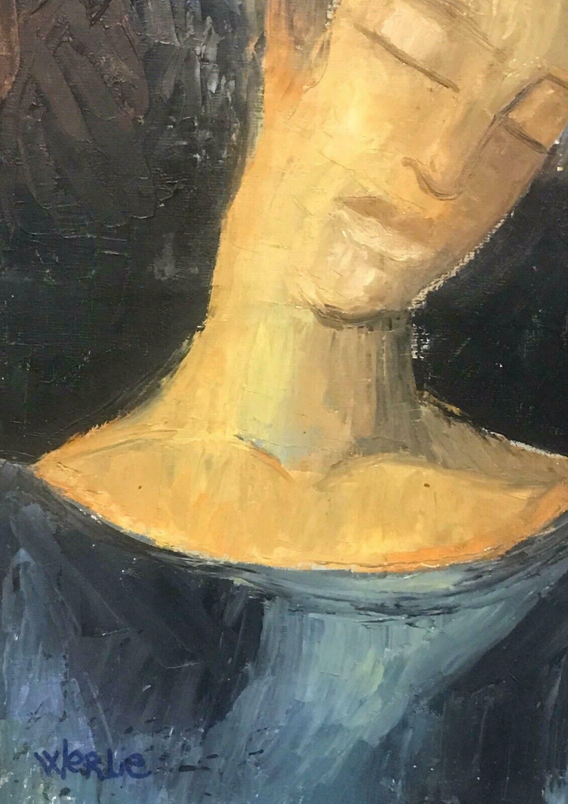 Beatrice Werliebeatrice Werlie (1974) Signed French Oil   Head & Shoulders Portrait Of Figure photo 552.0