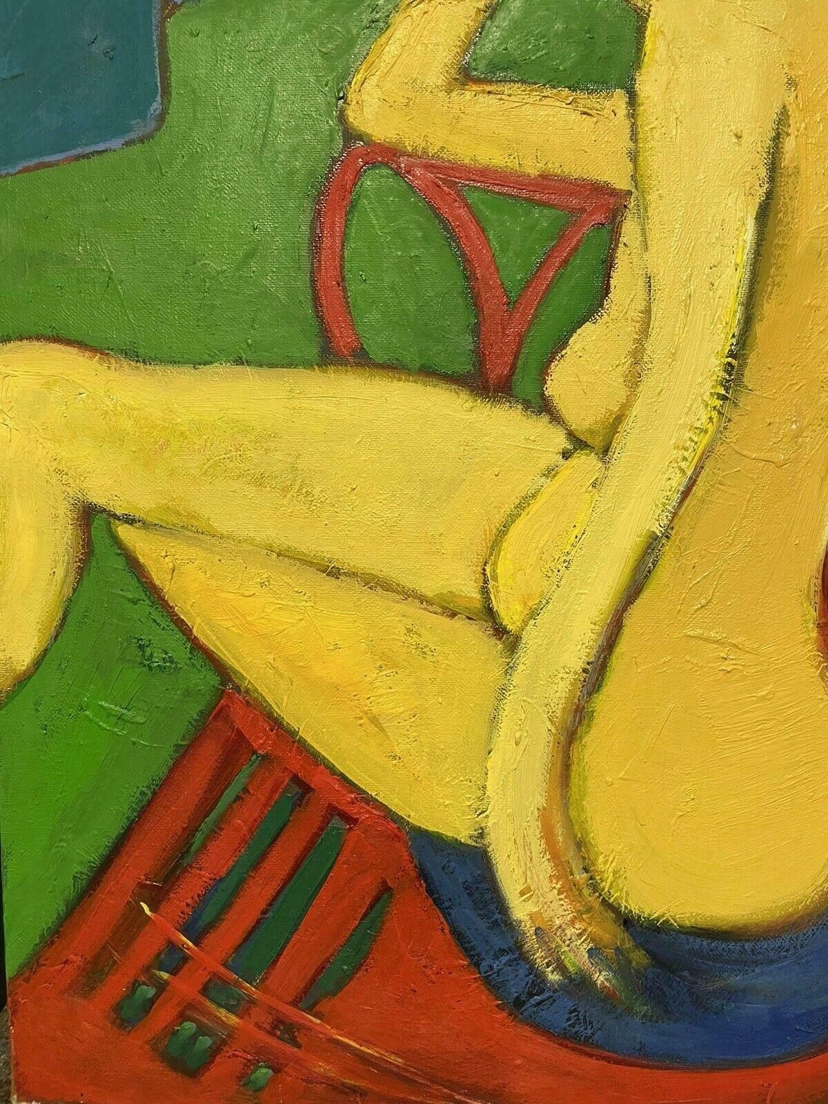 Serge Mallettlarge French Modernist Oil   Nude Lady Seated Modelling For Artistc. 2000 photo 812.0