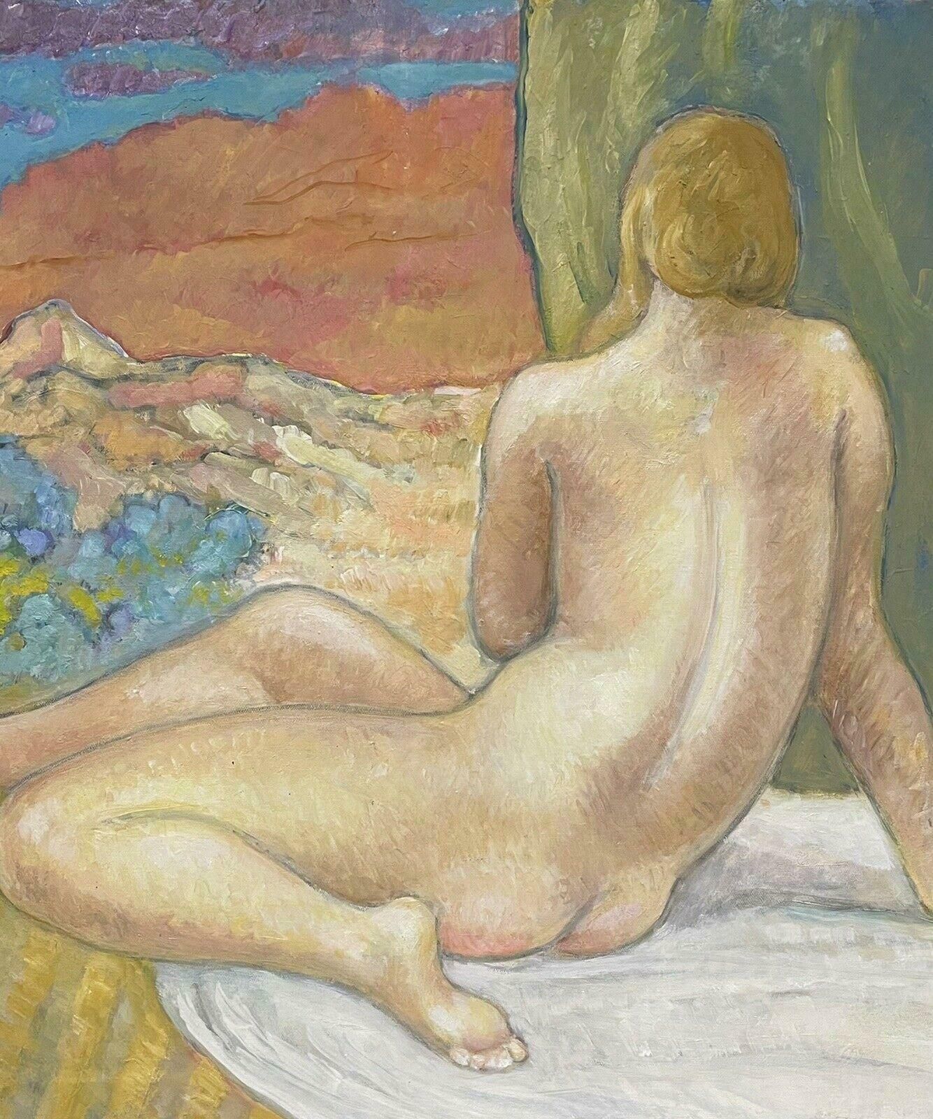 Robert Bouillerobert Bouille (1926 2021) Large French Oil   Classical Nude In Provence Window photo for sale