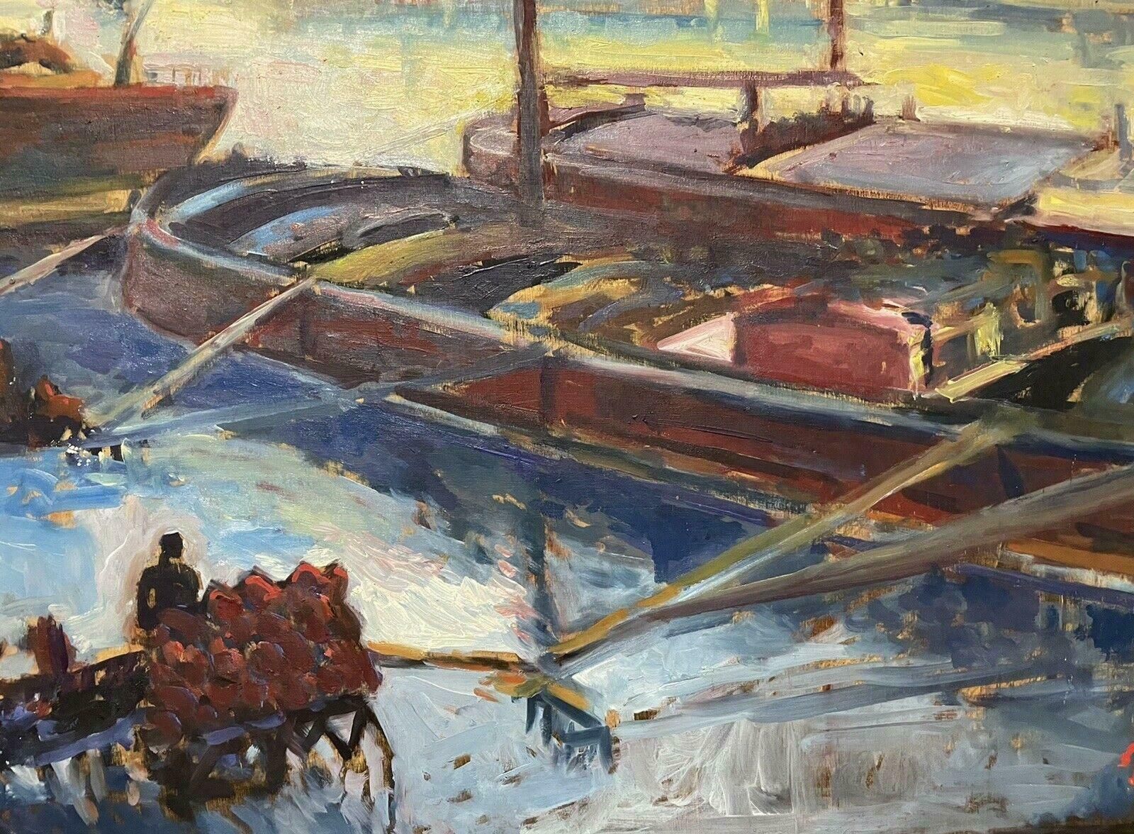 Patrice Landauerpatrice Landauer (B.1962) Huge Impressionist Oil   Flooded River Seine Paris20th Century photo 1532.0