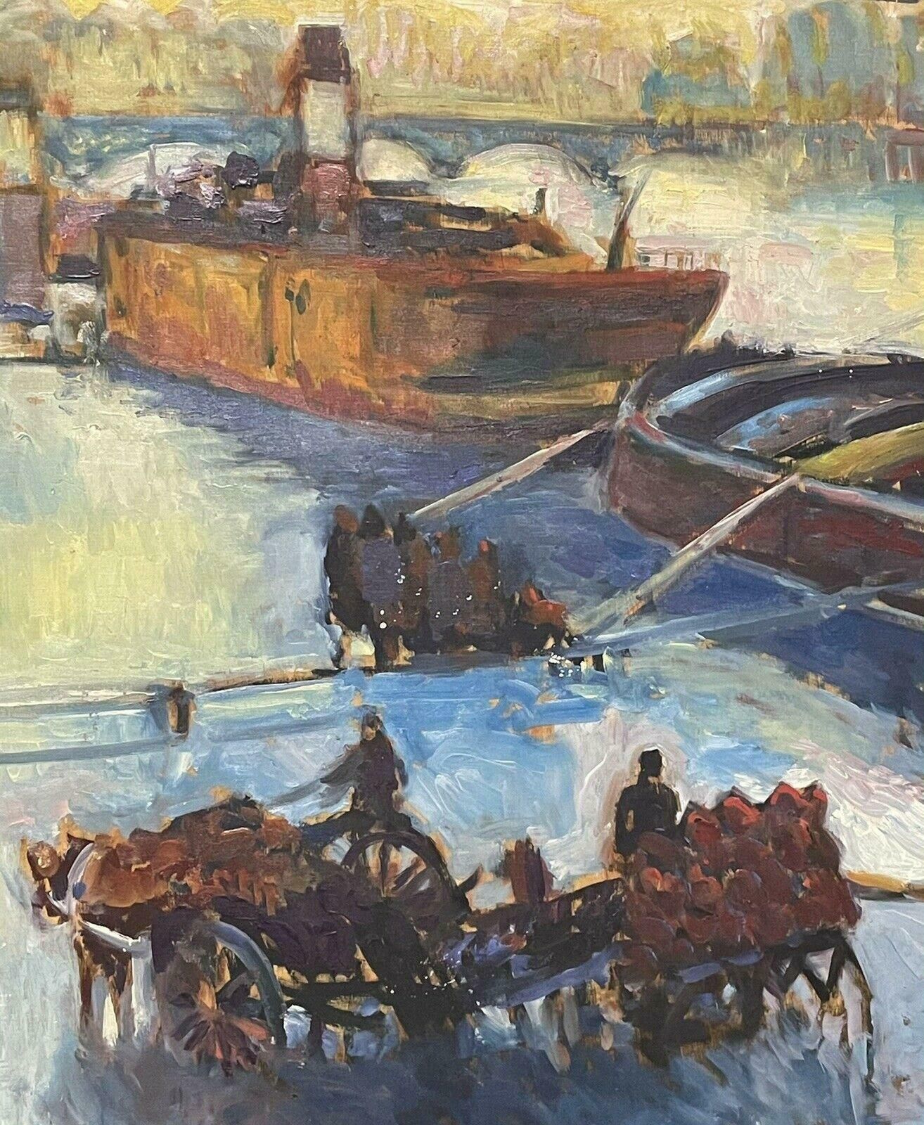 Patrice Landauerpatrice Landauer (B.1962) Huge Impressionist Oil   Flooded River Seine Paris20th Century photo vintage