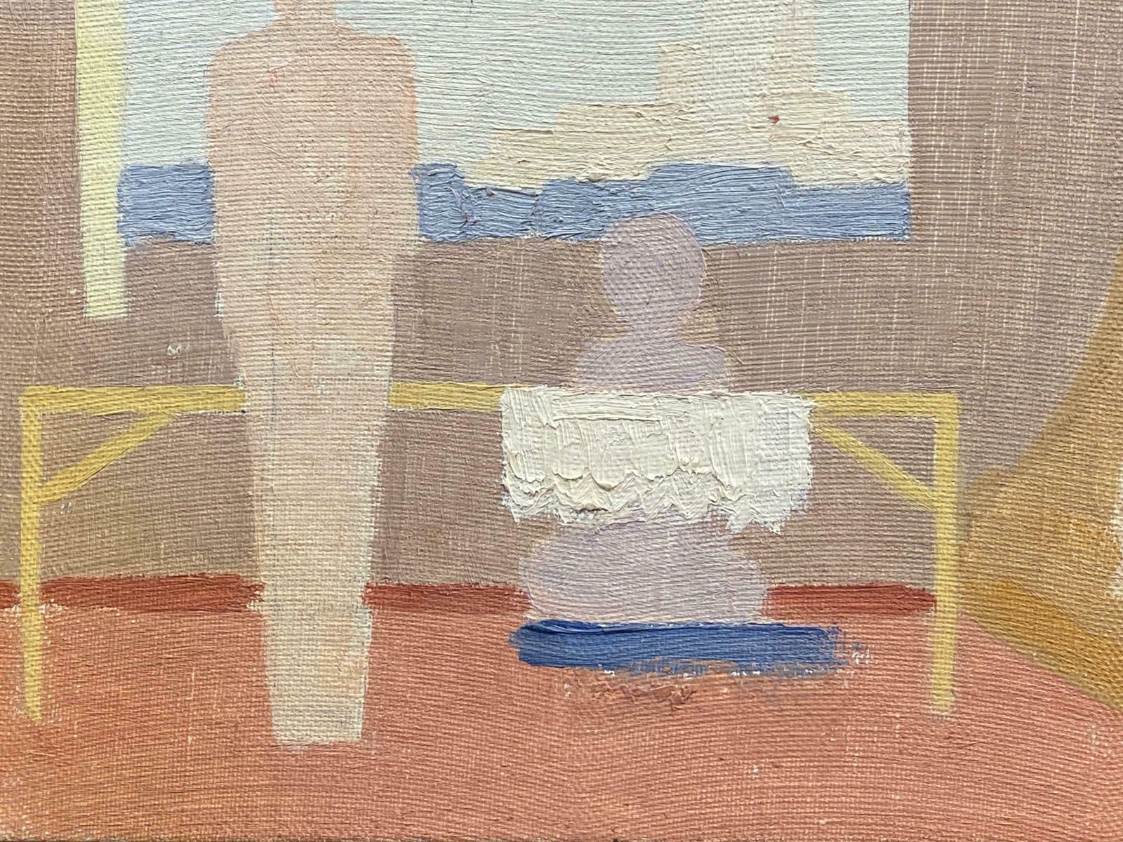 Genevieve Zondervan (1922 2013)genevieve Zondervan (1922 2013) French Surrealist Oil Painting Interior Roomc. 1960's photo 485.0