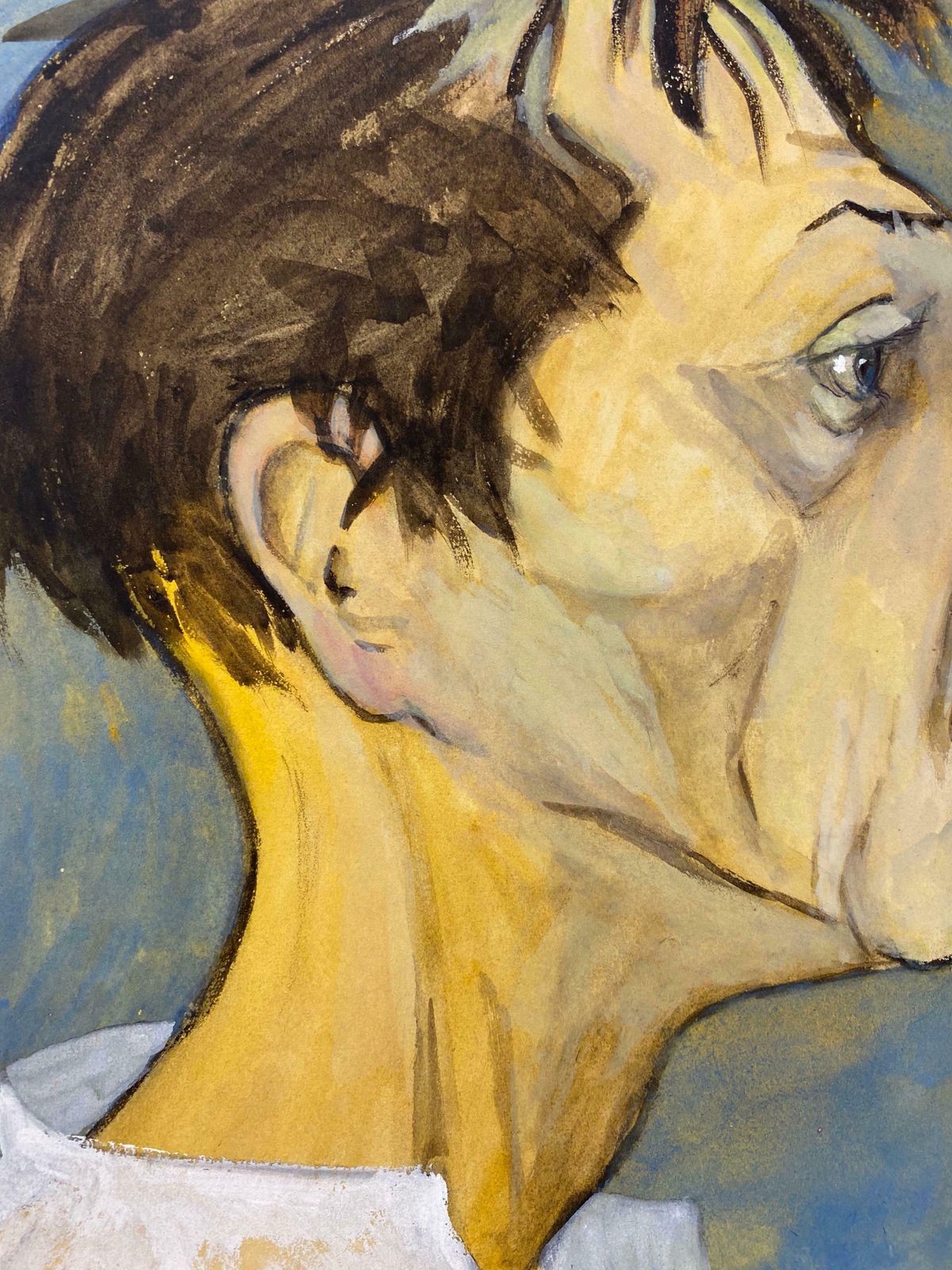 Unknown1960's French Portrait Brunette Man Side Profile Caricaturec.1960s photo Art