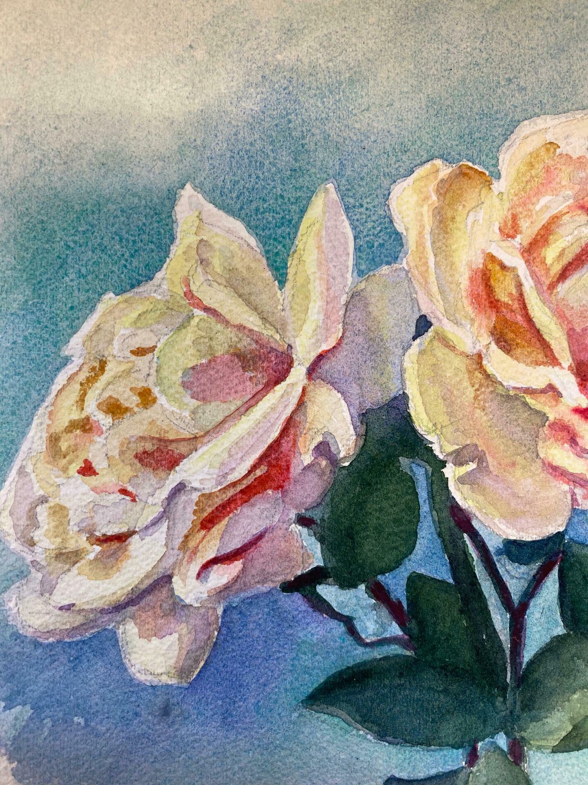 Marie Amelie Chautard Carreauearly 1900's French Impressionist Signed Flower Watercolour By Marie Carreauc. 1900's photo for sale