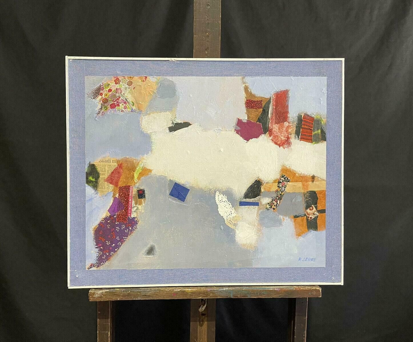 R.Leroyhuge French Contemporary Abstract Cubist Framed Painting   Rene Leroy2000's photo furniture