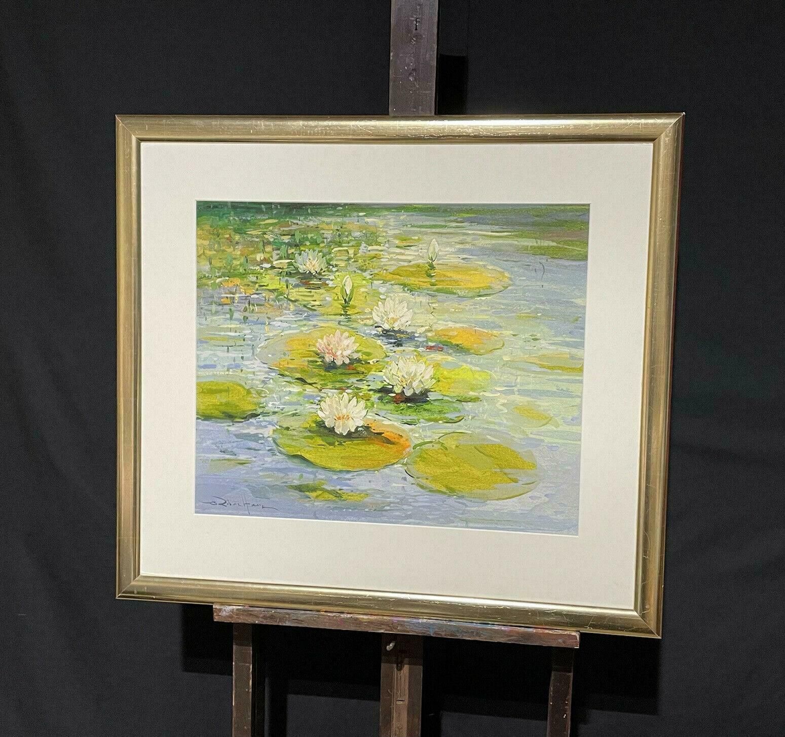 Robert De Haanlarge Impressionist Signed Painting   The Waterlily Pondc. 1990's photo for sale