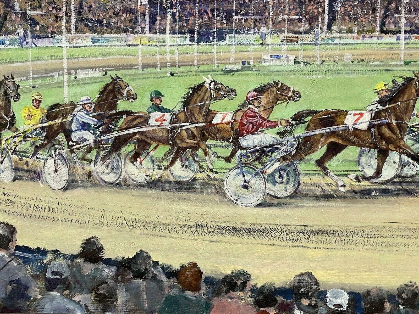 Anthony Maguirenorwegian Trotting Horse Racing   Large Oil Painting   By Anthony Maguirec. 2000's photo 1532.0
