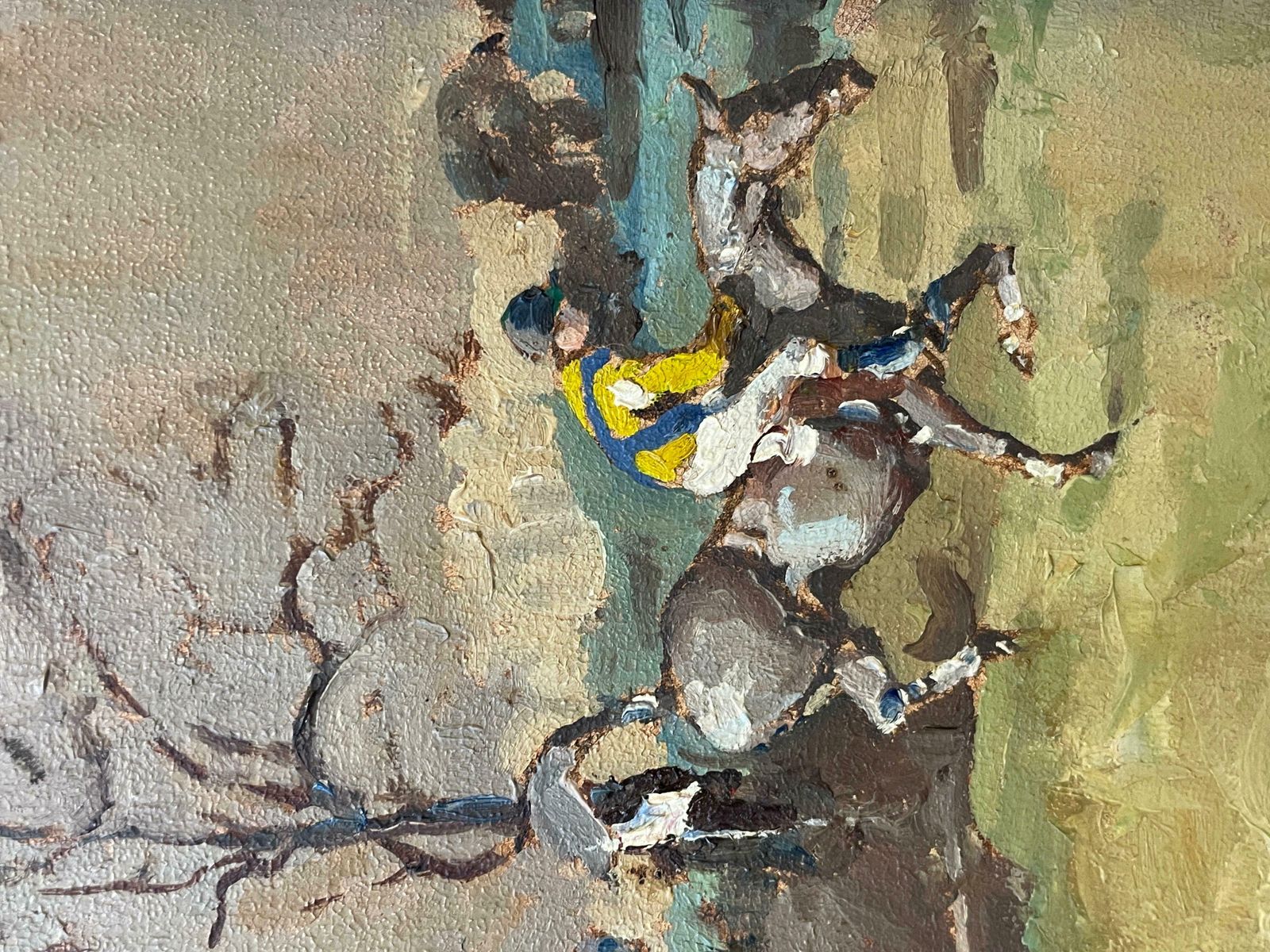 Eric Goddardfine British Horse Racing Oil Painting 'Steeple Chase' Signed And Dated 1970c. 1970 photo Art