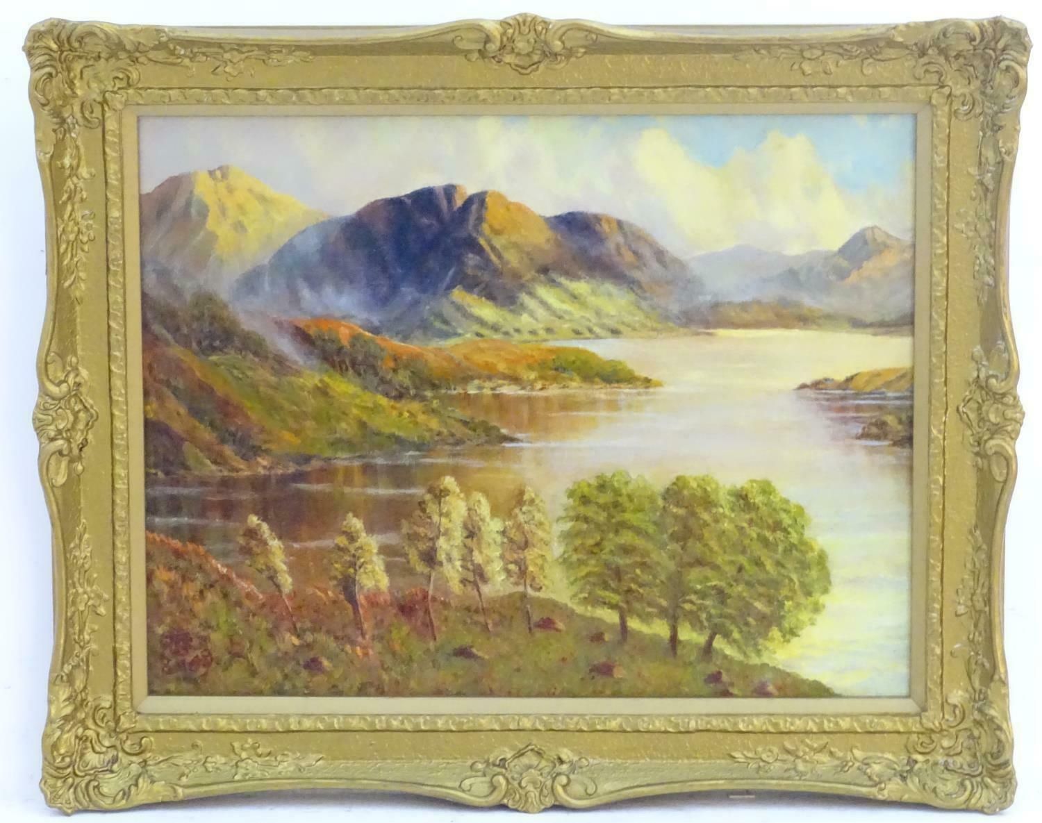 Unknownscottish Highland Loch In The Summer Signed Oil Paintingc. 1949 photo furniture