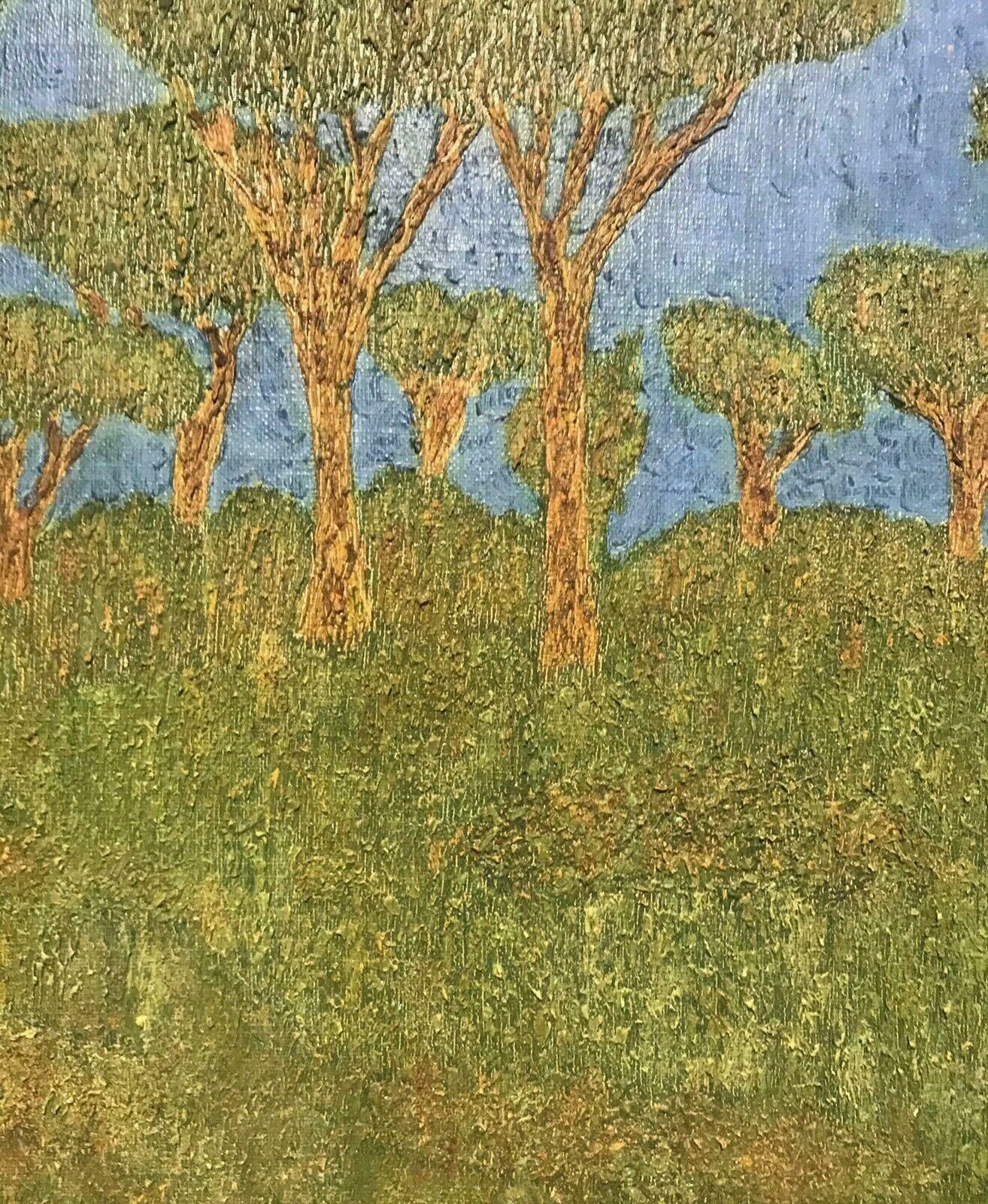 Unknown20th Century Nabis/ Pont Aven School Signed Oil Painting   Trees In Green Landc. 1970's photo 2349.0
