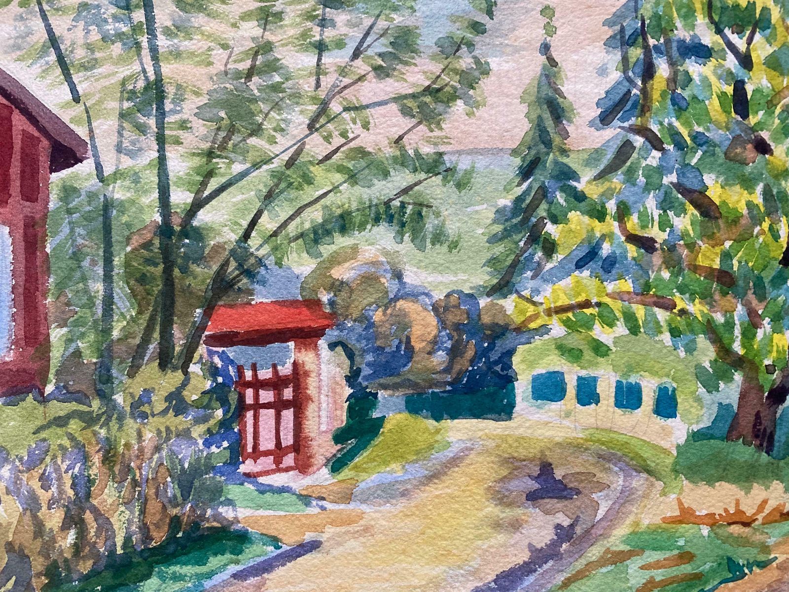Louis Bellon1940's Provence Painting Joyful Green Landscape    Post Impressionist Artistc. 1940s photo Art