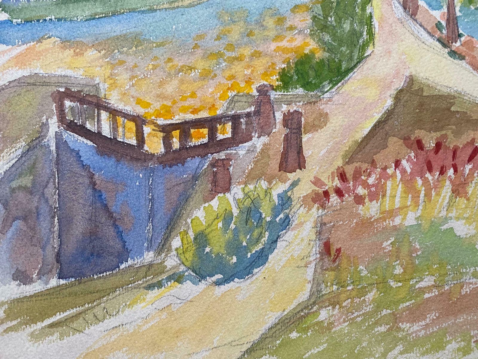 Louis Bellon1940's Provence French Painting River Landscape    Post Impressionist Artistc. 1940s photo 661.0