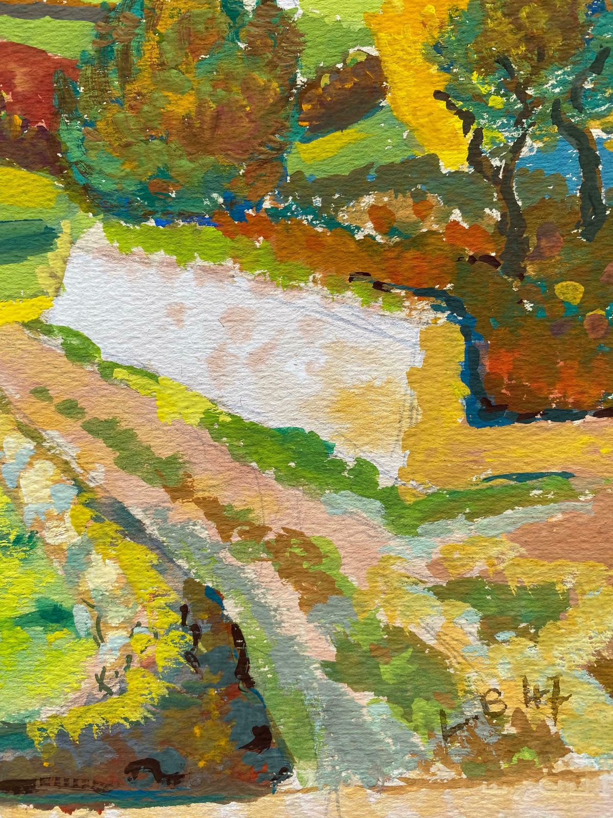 Louis Bellon1940's Provence French Autumn Landscape   Post Impressionist Artistc. 1940s photo furniture