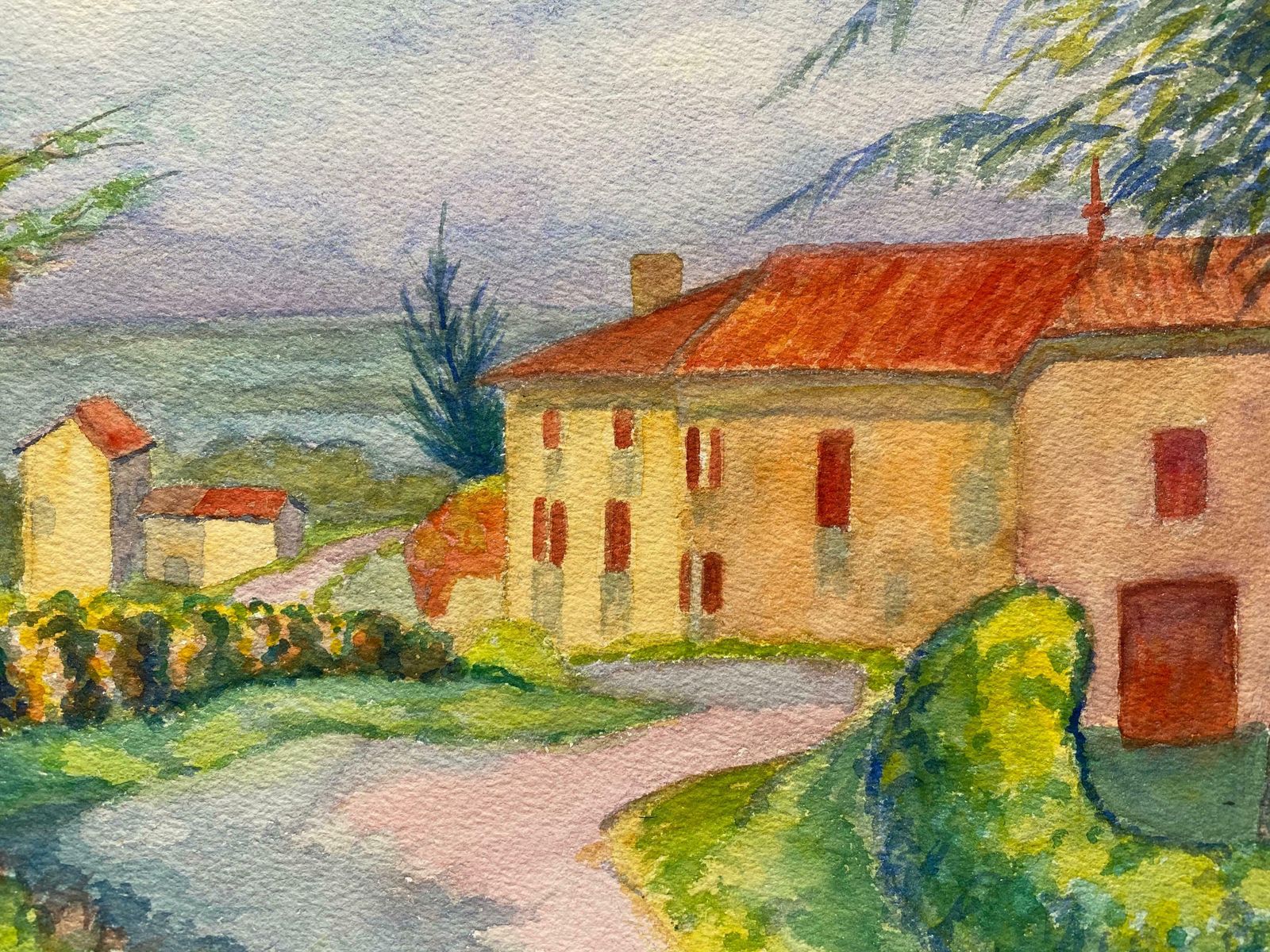 Louis Bellon1940's Provence French House Painting  Landscape   Post Impressionist Artistc. 1940s photo for sale