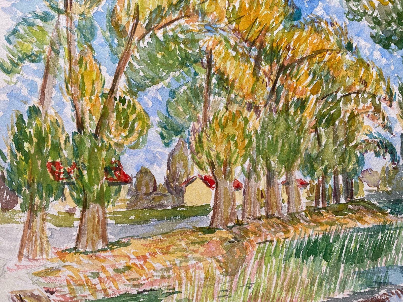 Louis Bellon1940's Provence French Delicate Landscape   Post Impressionist Artistc. 1940s photo for sale