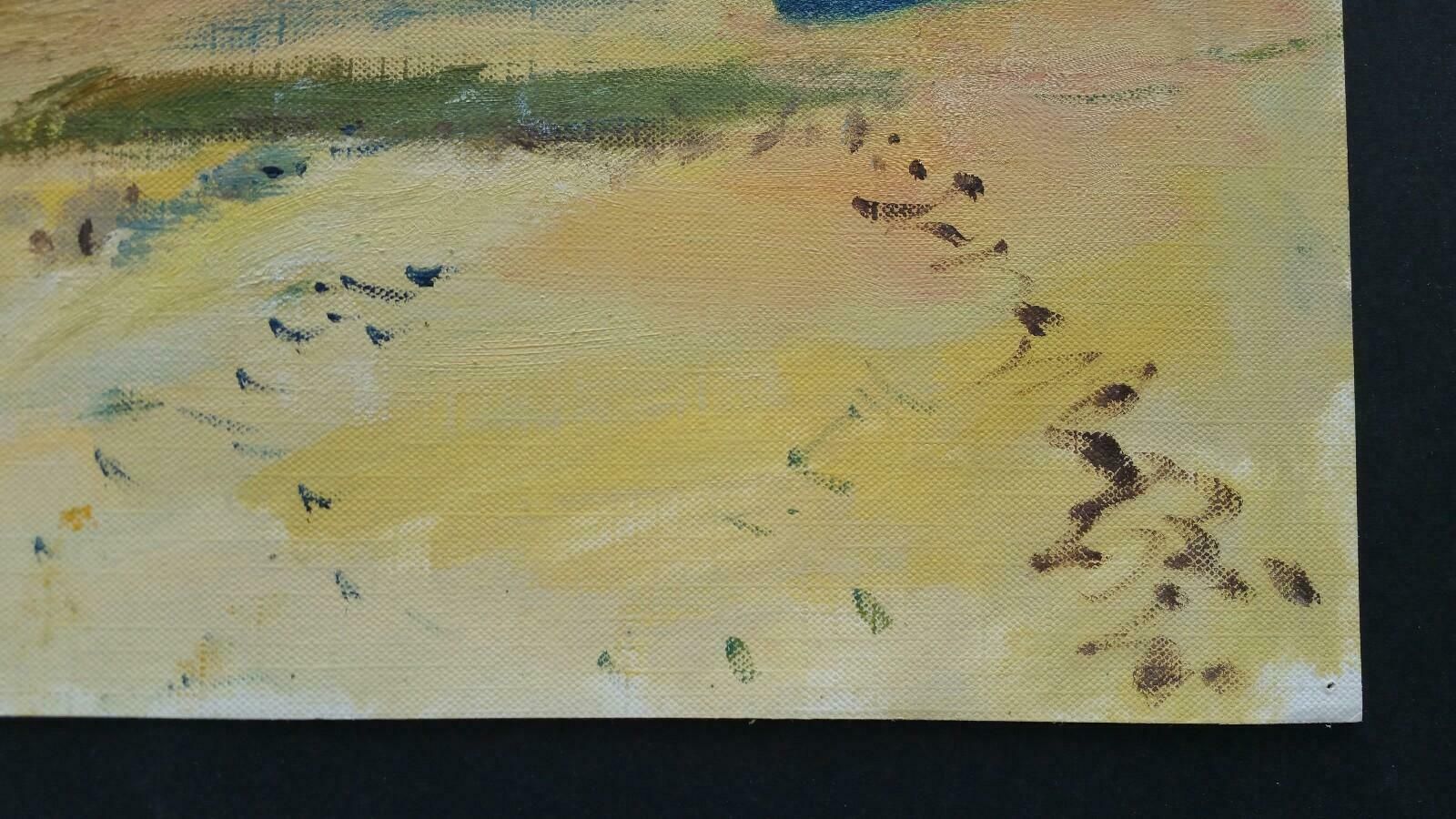 Unknown20th Century French Oil Painting Beach Walk On A Cool Daylate 20th Century photo 715.0