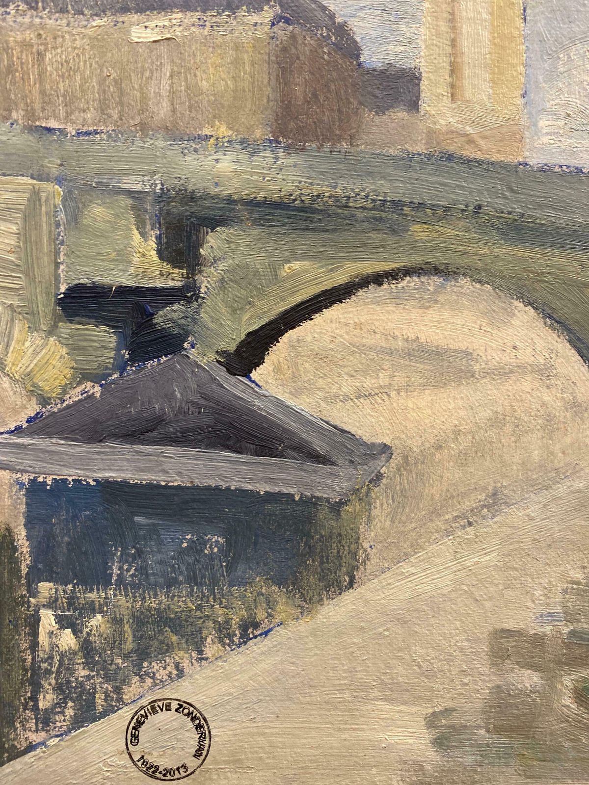 Genevieve Zondervan (1922 2013)genevieve Zondervan (1922 2013) French Post Impressionist Oil   Paris Bridgec. 1960's photo Art
