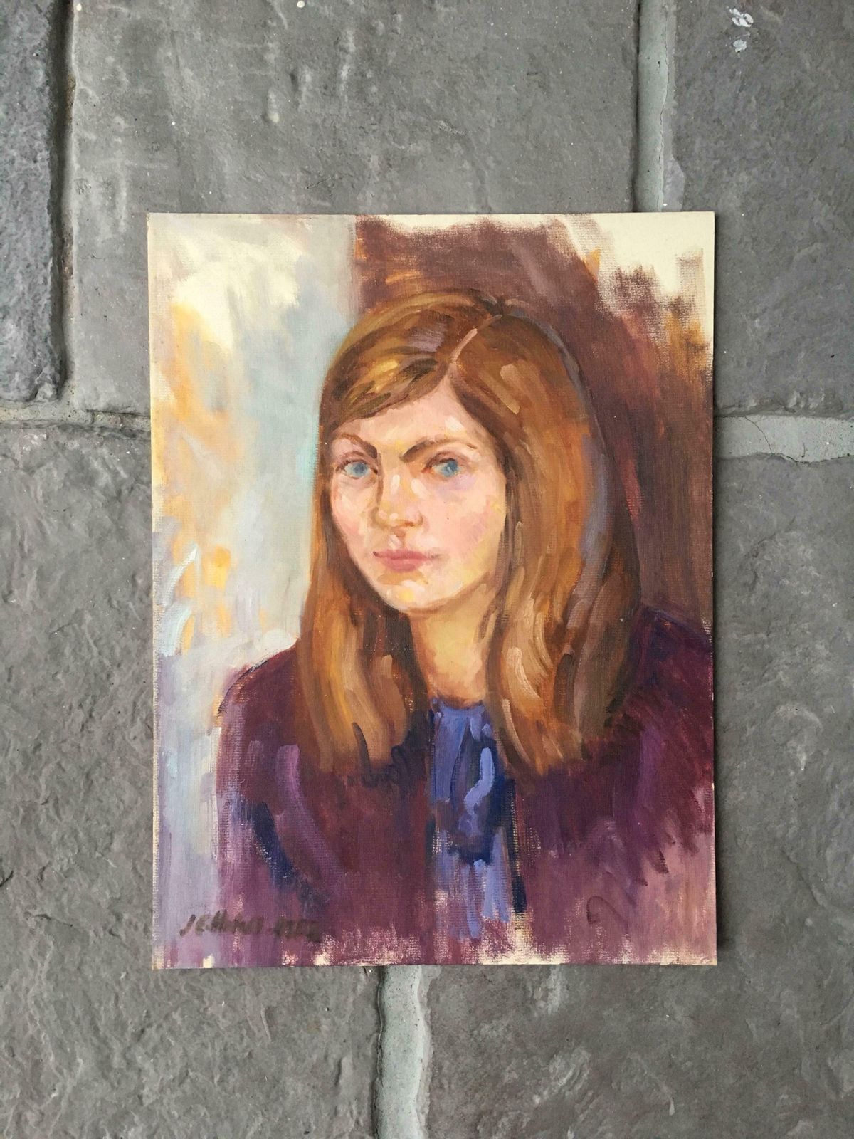 J.B. Holmesportrait Of A Young Lady, Oil Painting1983 photo furniture