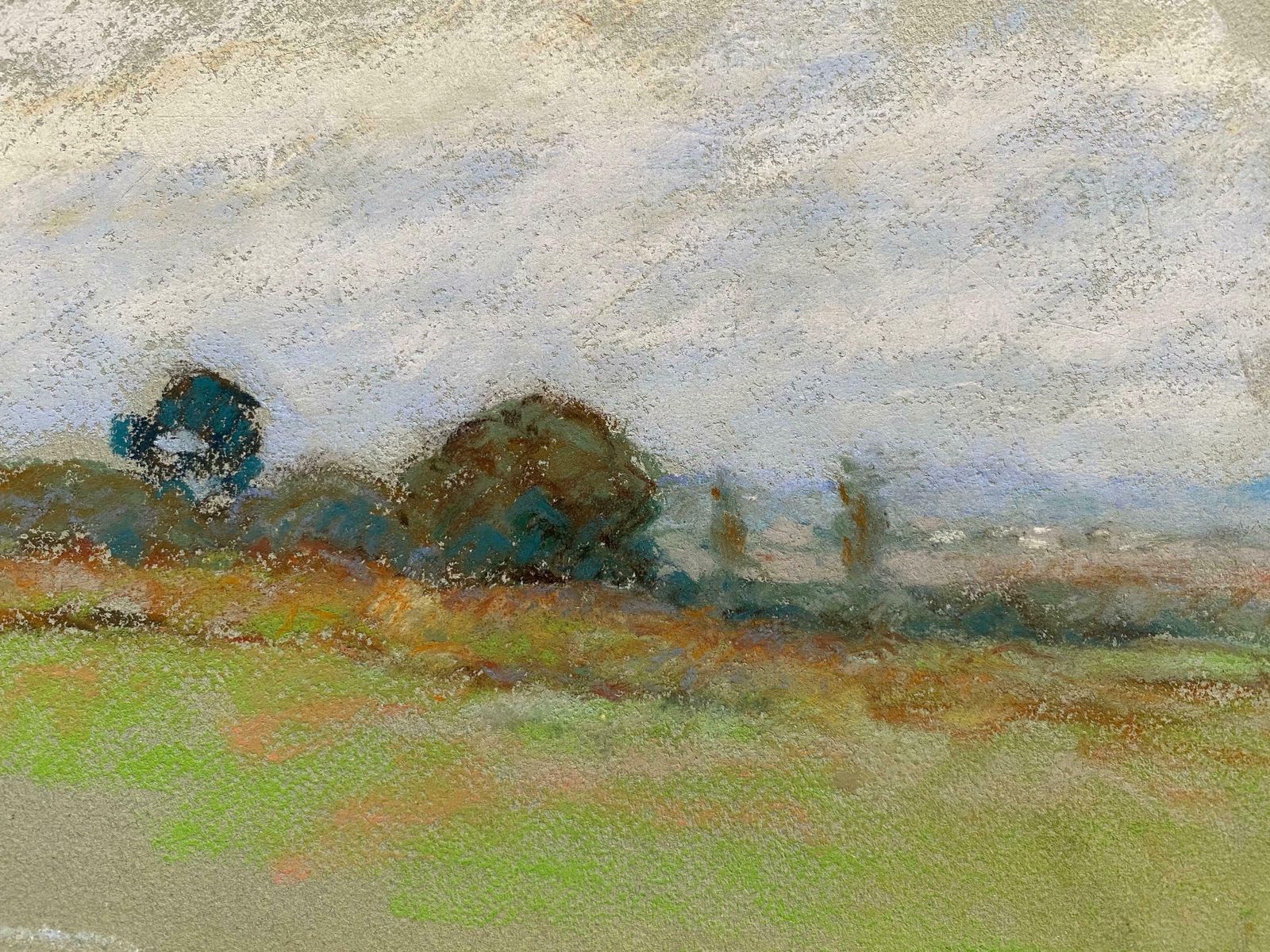 Camille Meriotcamille Meriot, Pastel French Impressionist Green Countryside Viewc. 1940's photo furniture