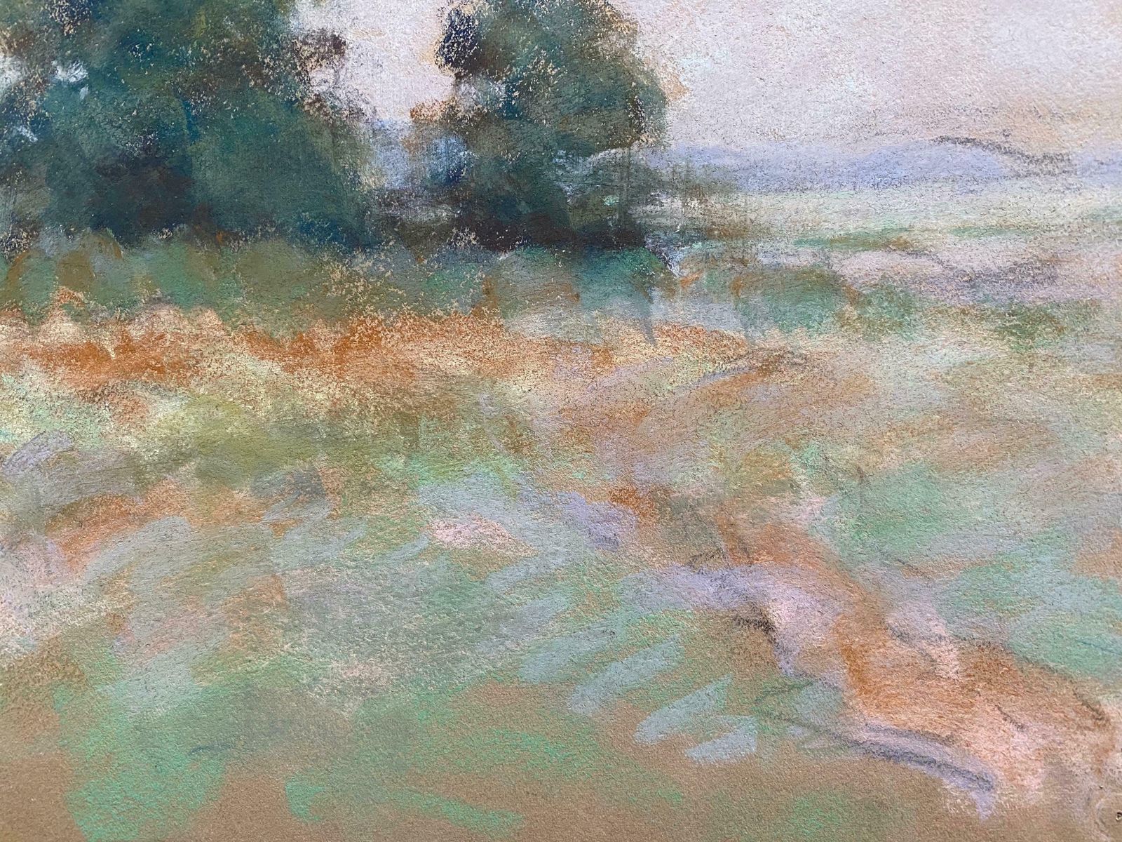 Camille Meriotcamille Meriot French Impressionist Pastel   Green Countryside Fieldsc. 1940's photo 281.0
