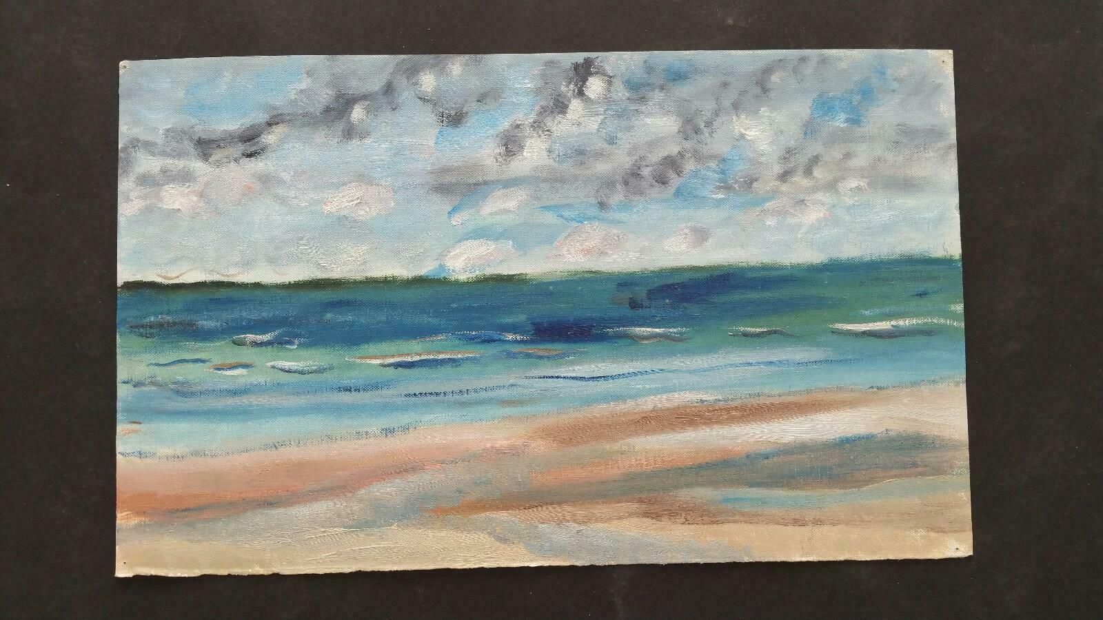 photo furniture Unknown20th Century French Oil Painting A Storm Approacheslate 20th Century