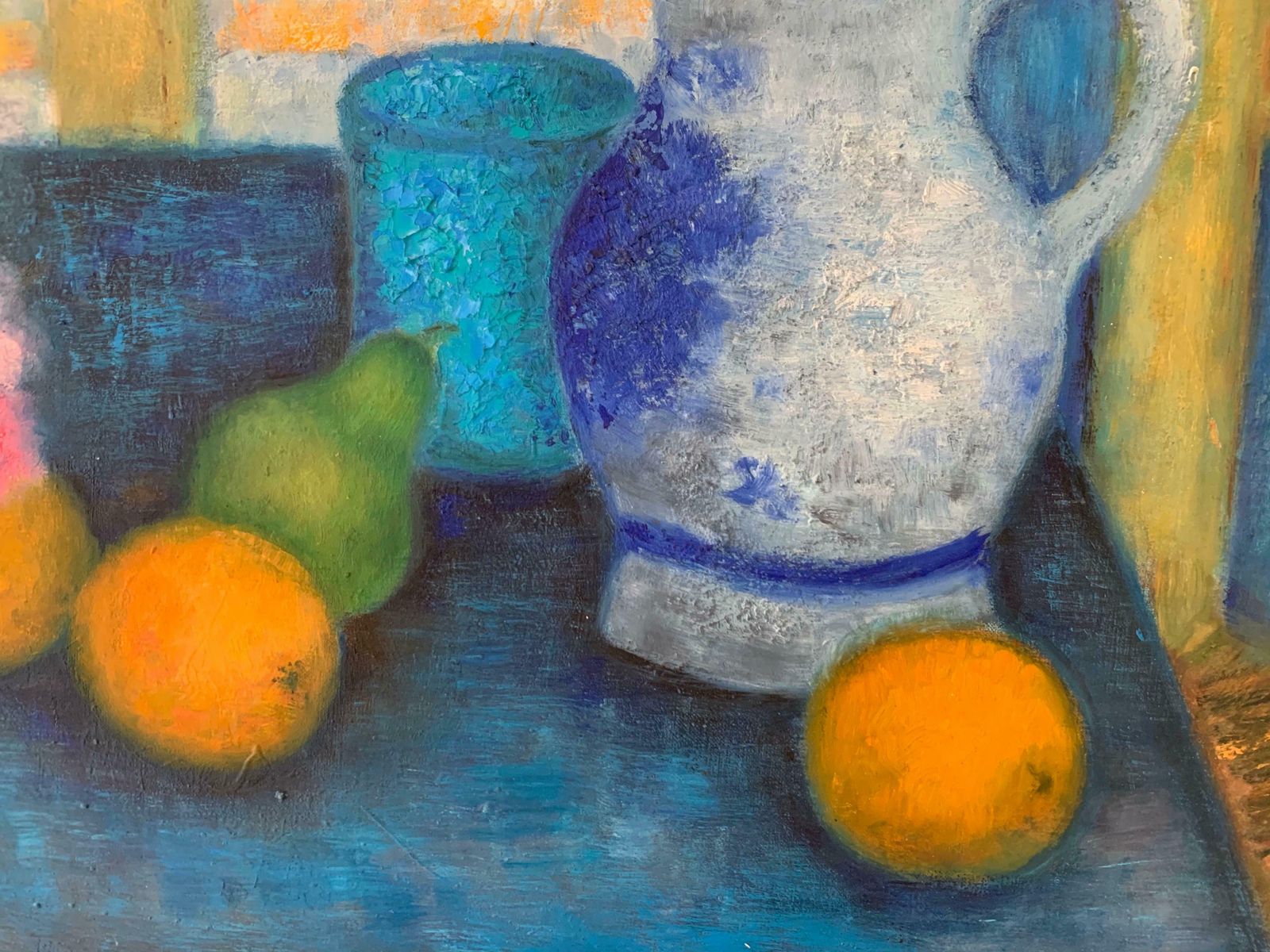 S Lenormandbeautiful French Still Life Oil Painting Flowers Fruit & Hat Deep Colorsc.1992 photo buy
